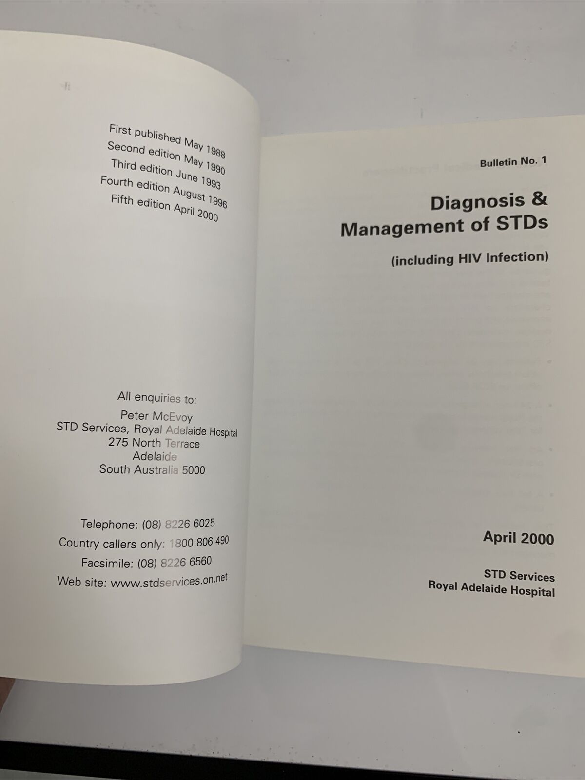 Diagnosis And Management of STDs Including HIV Infection 2000 Fifth Edition