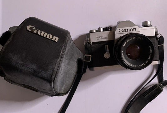Canon TLb 35mm SLR Film Camera FD 50mm f/1.8SC Lens Made in Japan