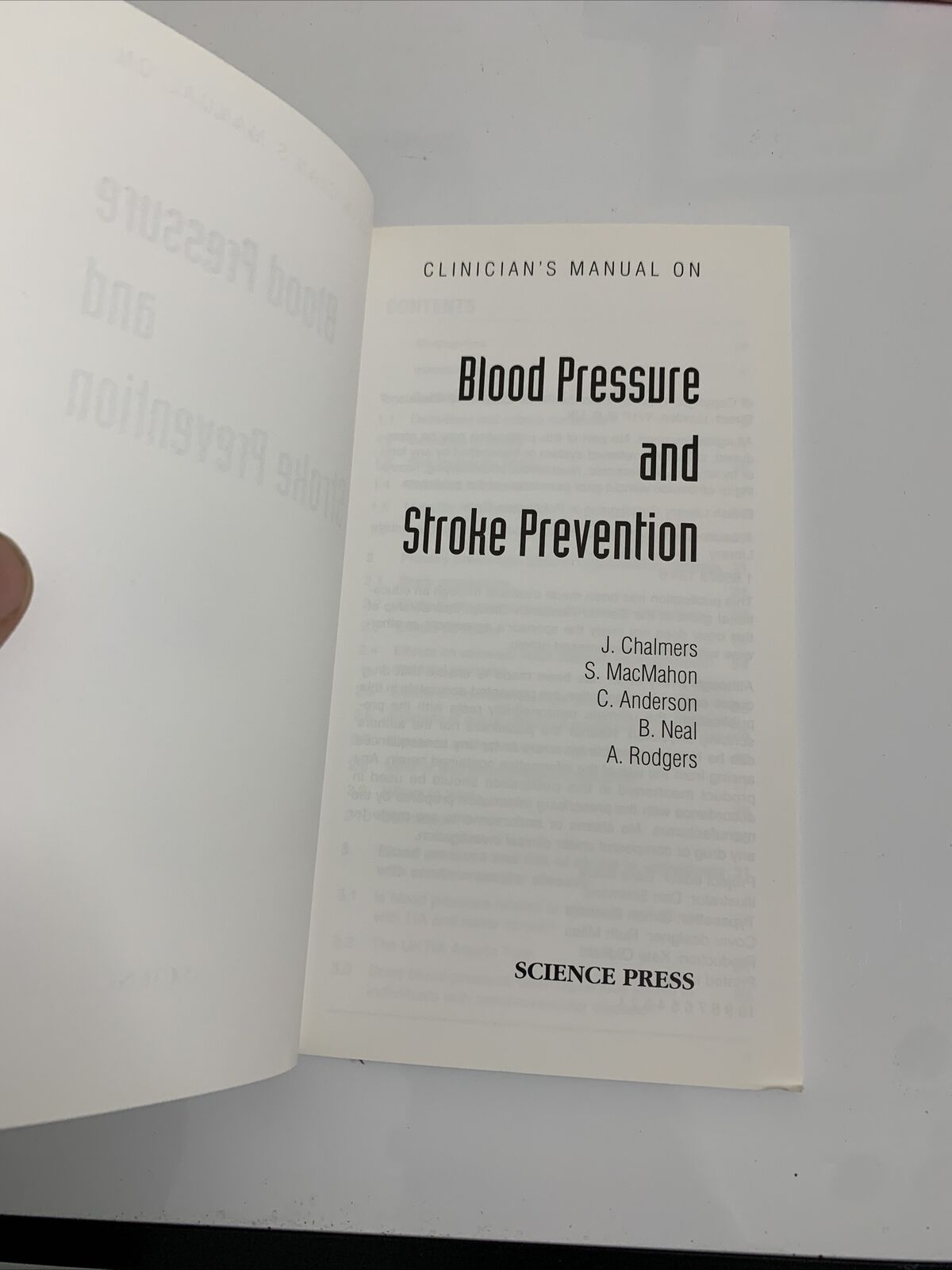 Clinicians Manual on Blood Pressure & Stroke Prevention by Chalmers MacMahon