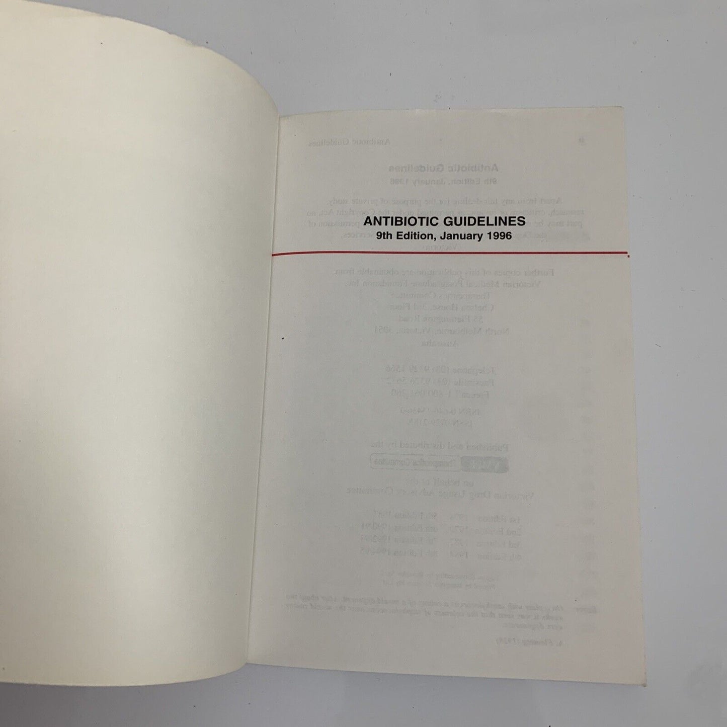 Antibiotic Guidelines Edition 9 1996-1997