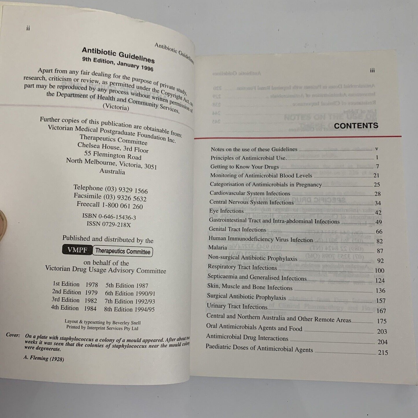 Antibiotic Guidelines Edition 9 1996-1997