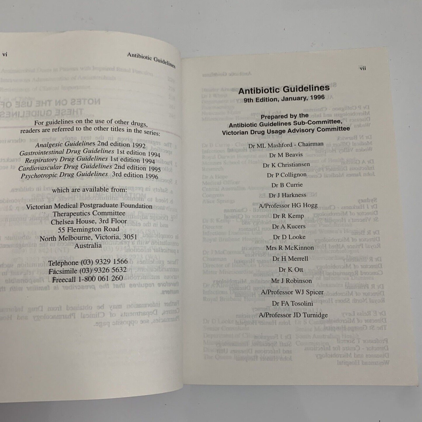 Antibiotic Guidelines Edition 9 1996-1997