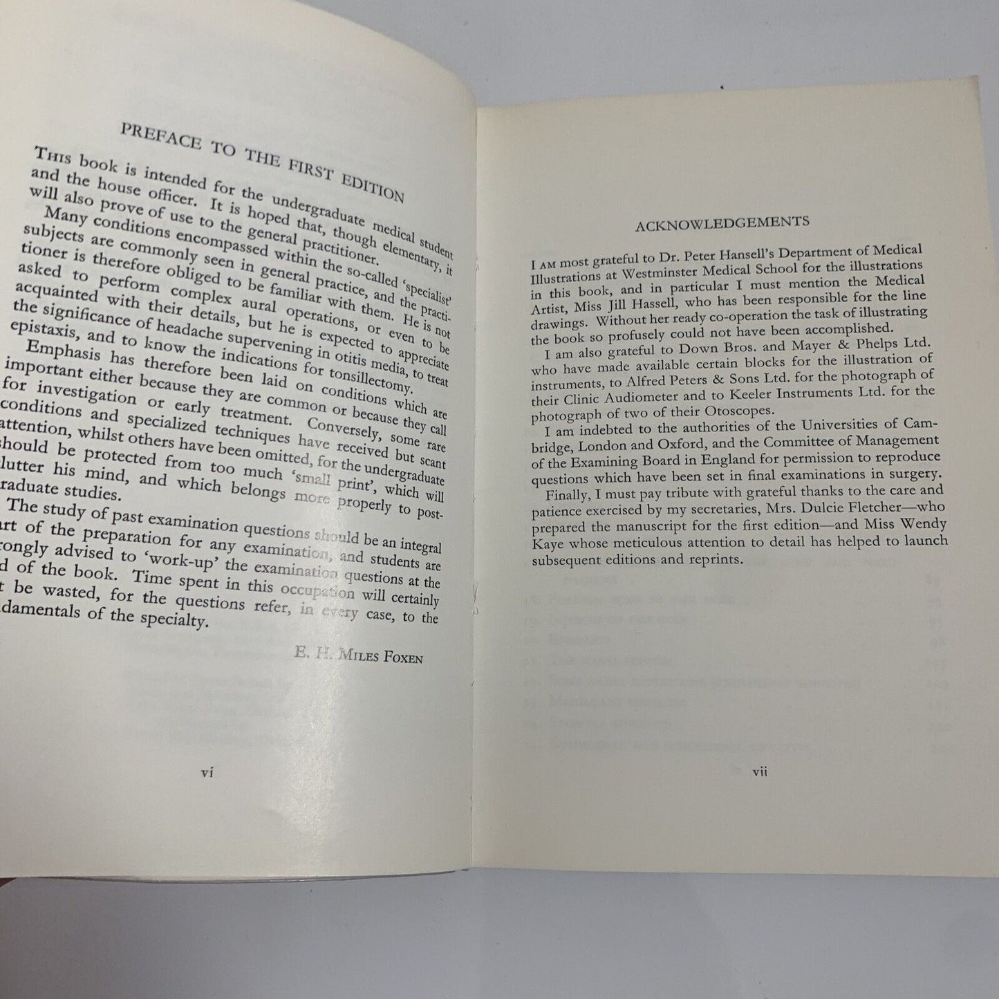 Lecture Notes On Diseases Of The Ear Nose and Throat by E H Miles Foxen