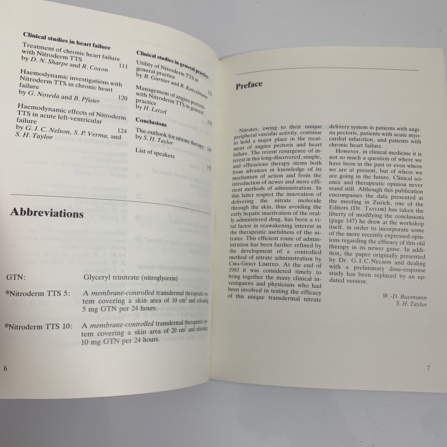 New Horizons In Nitrate Therapy by W D Bussmann SH Taylor