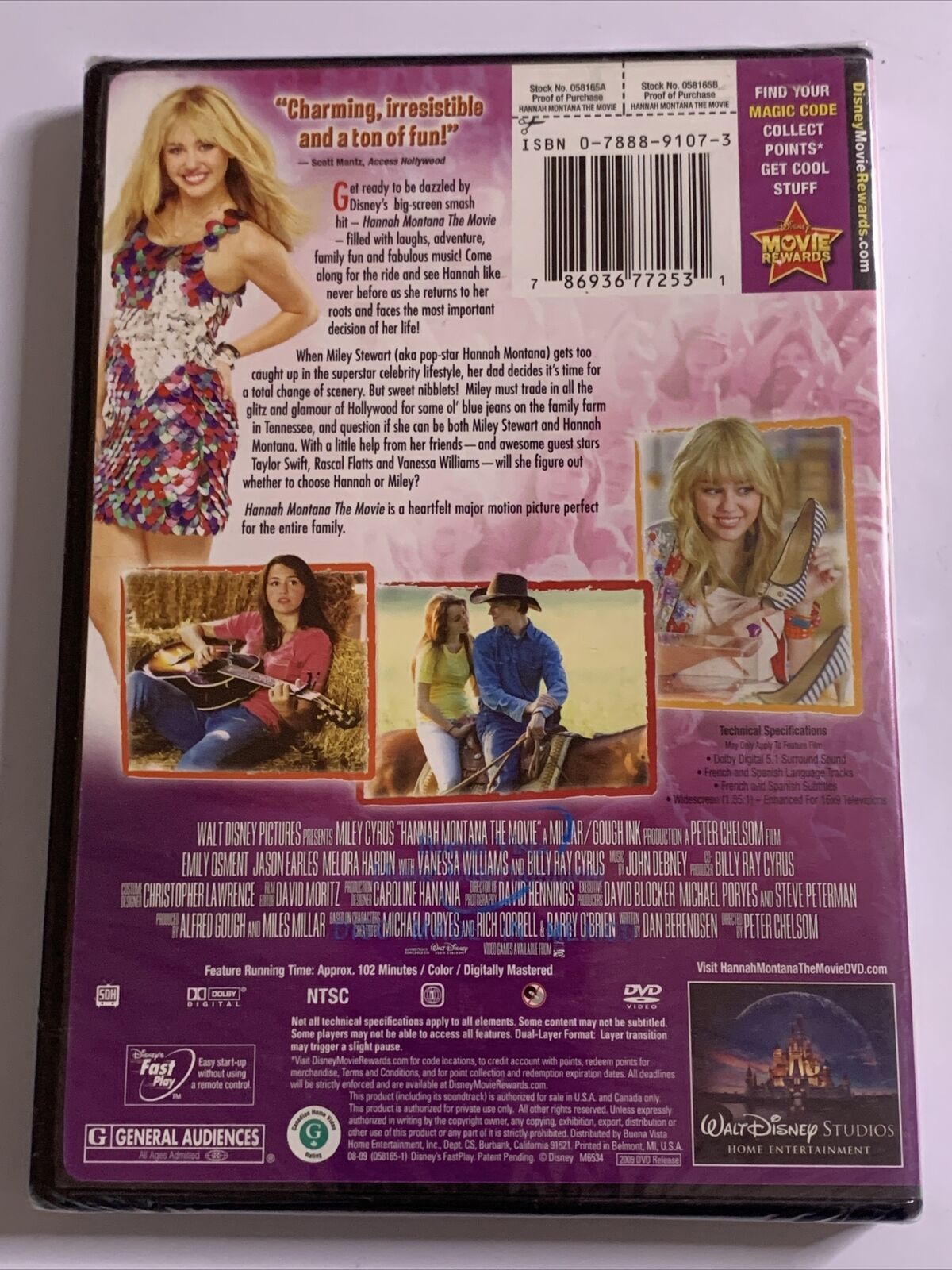 *New Sealed* Hannah Montana The Movie (DVD) Miley Cyrus Taylor Swift Region 1