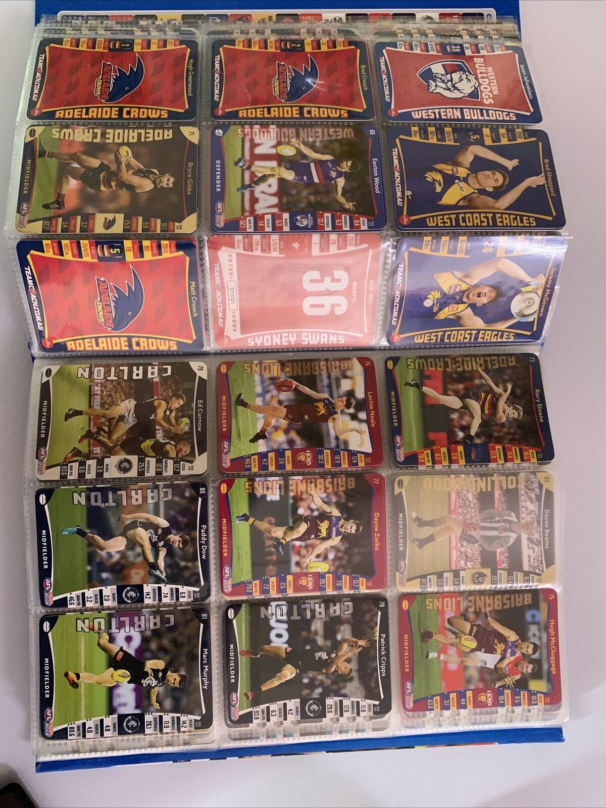 AFL Team 2019 Official AFL Game Cards Collectors Album