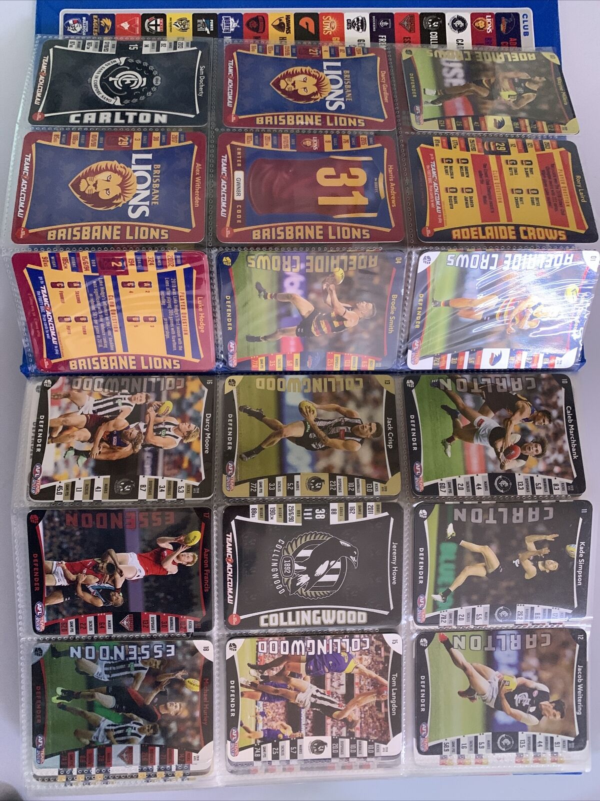 AFL Team 2019 Official AFL Game Cards Collectors Album