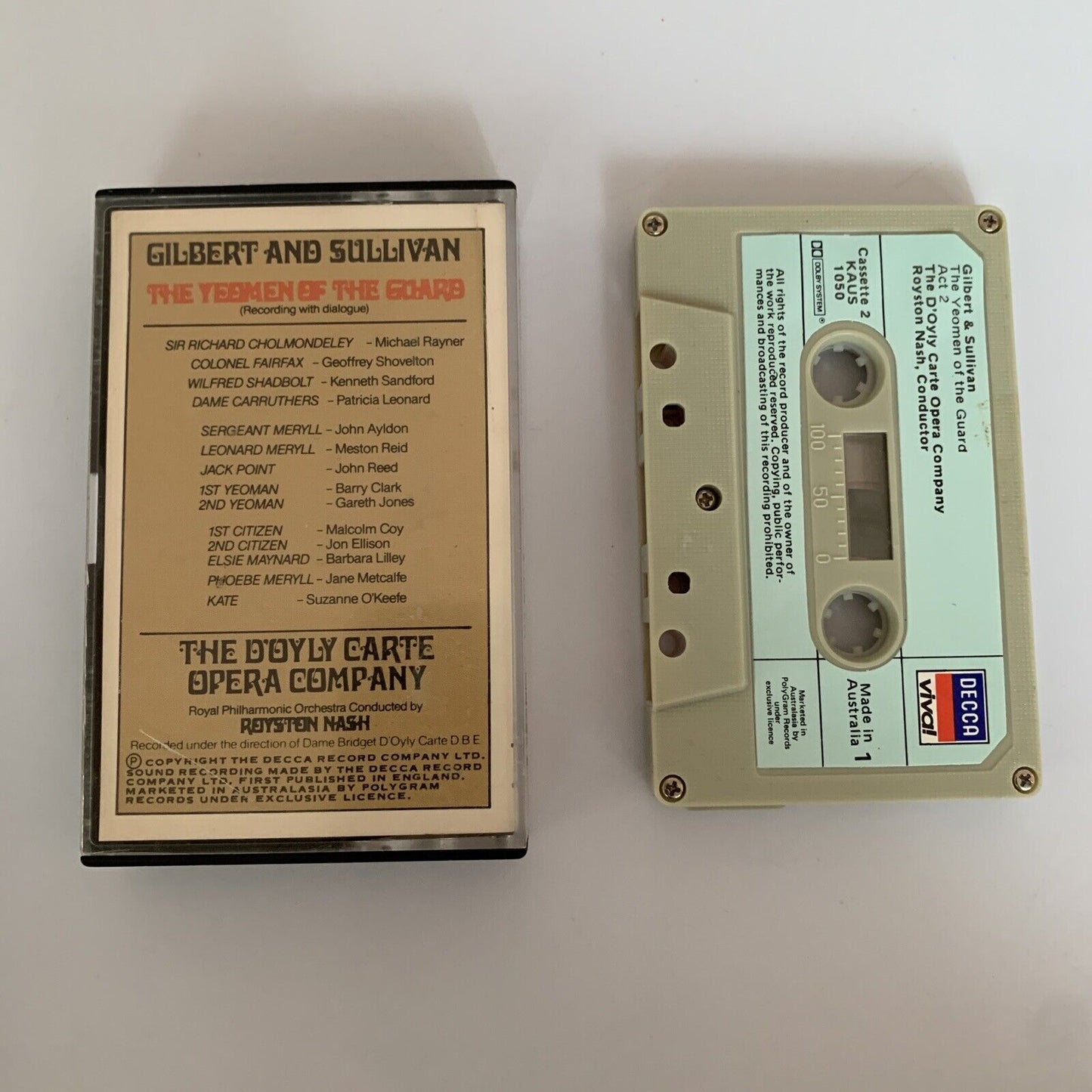 Gilbert & Sullivan - The Yeomen Of the Guard Cassette Tape AUS 1049-50