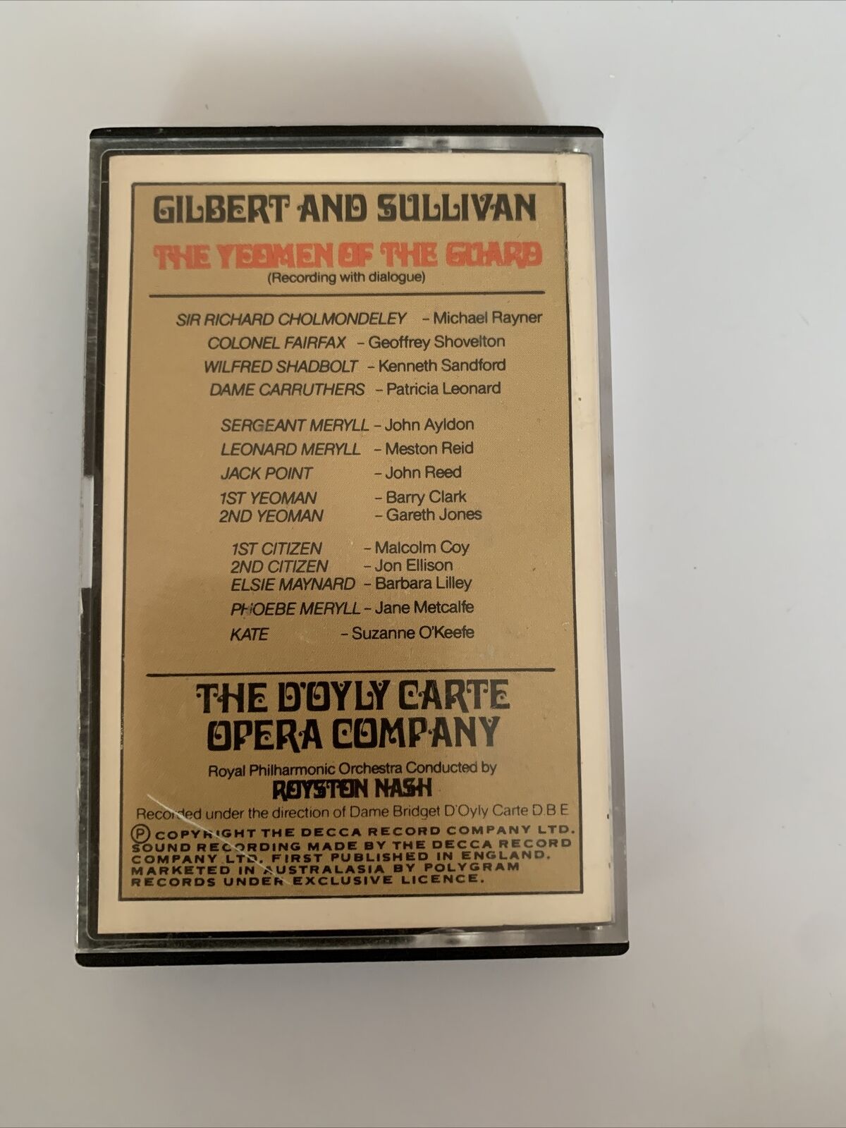 Gilbert & Sullivan - The Yeomen Of the Guard Cassette Tape AUS 1049-50