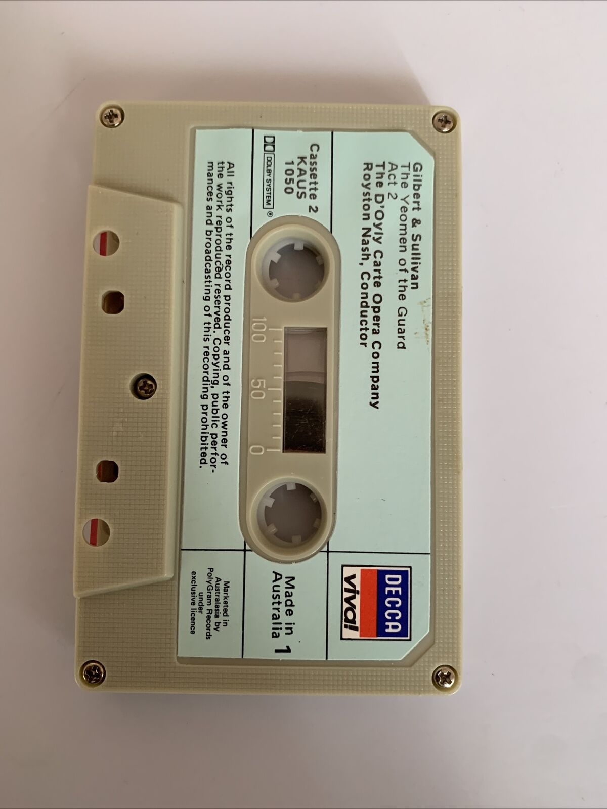 Gilbert & Sullivan - The Yeomen Of the Guard Cassette Tape AUS 1049-50