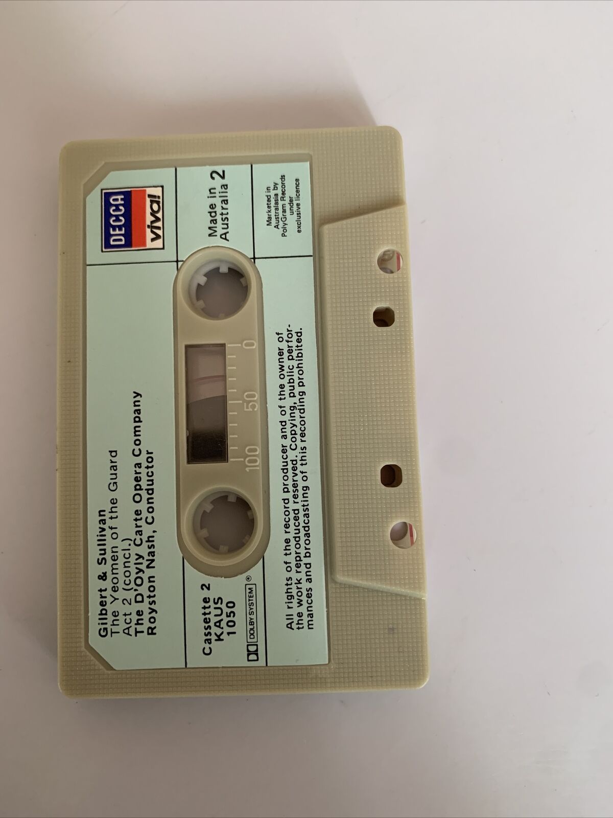 Gilbert & Sullivan - The Yeomen Of the Guard Cassette Tape AUS 1049-50