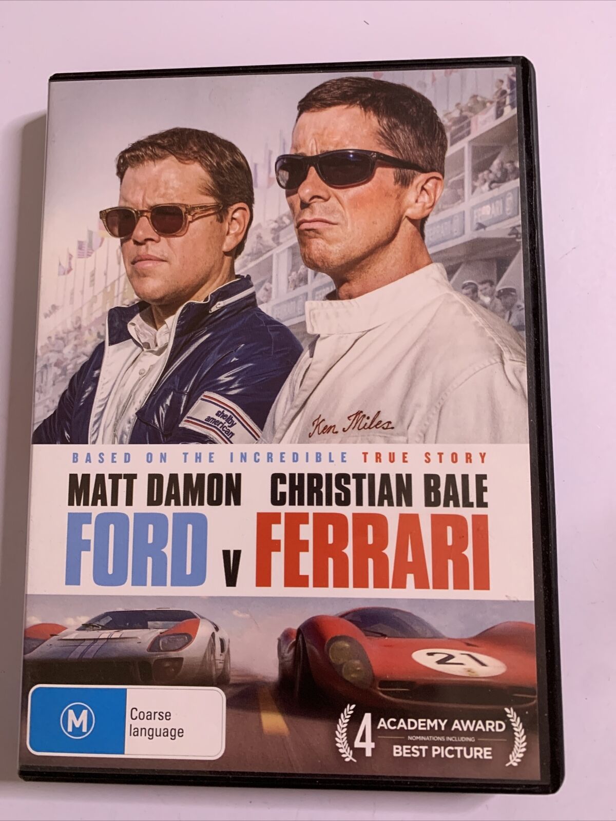 Ford v Ferrari (DVD, 2019) Matt Damon, Christian Bale Region 4