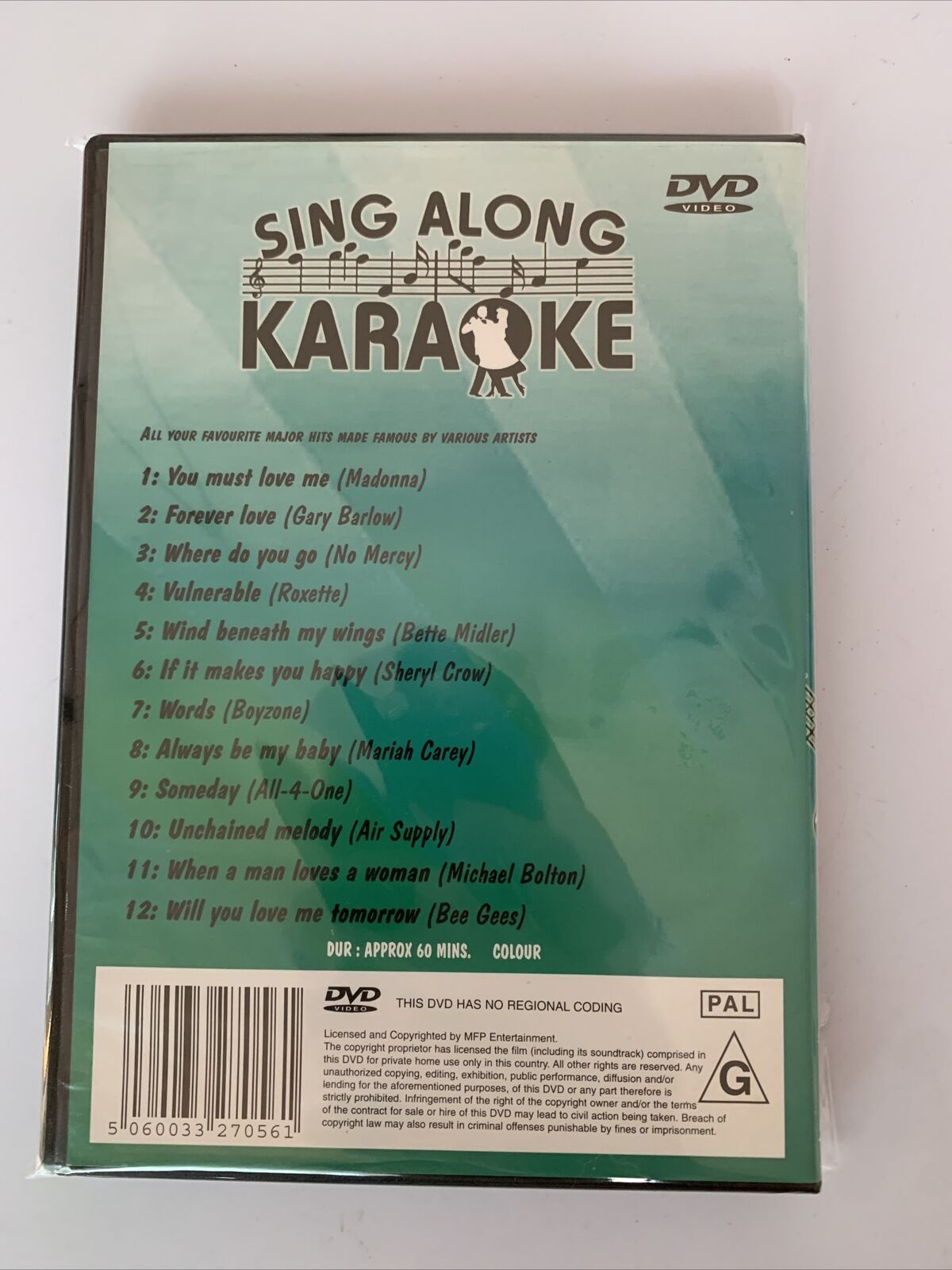 Sing Along Karaoke - Pop Songs That Last Forever (DVD) All Regions  NEW