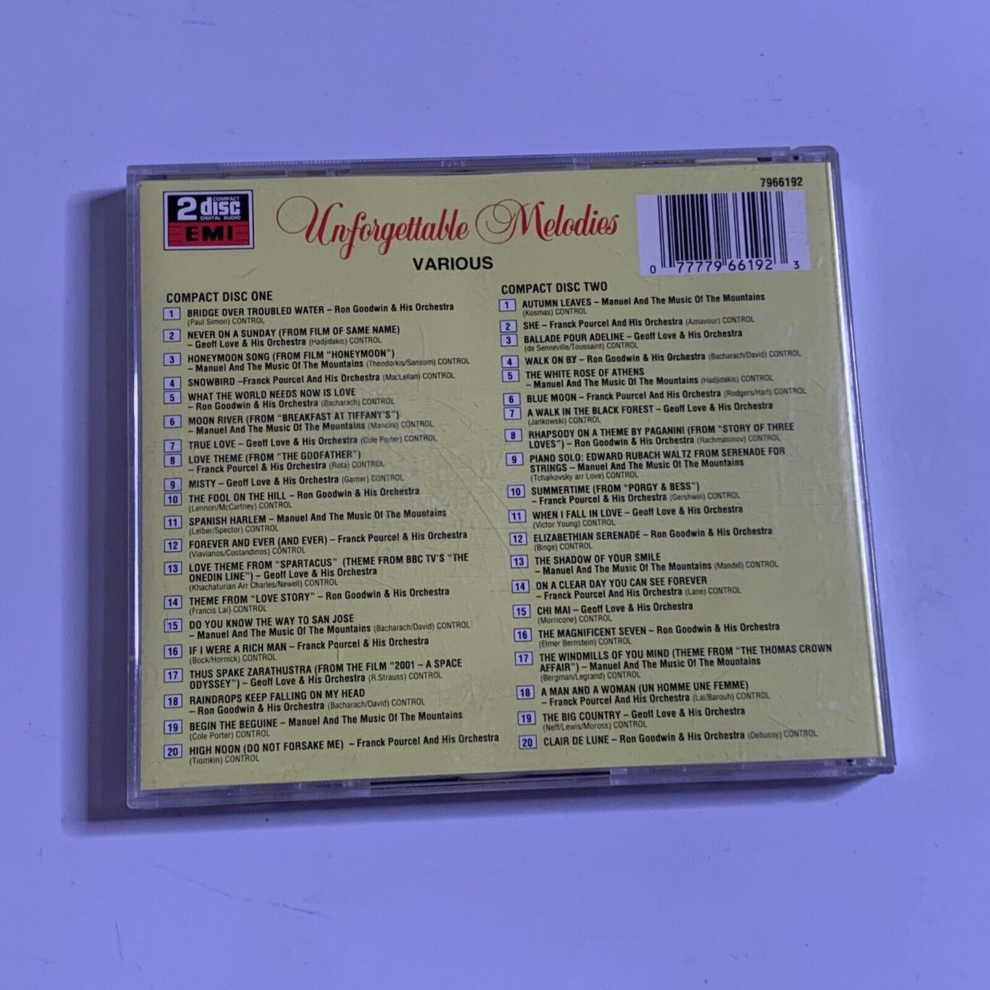 Unforgettable Melodies (CD, 2-Disc Set, 2001)