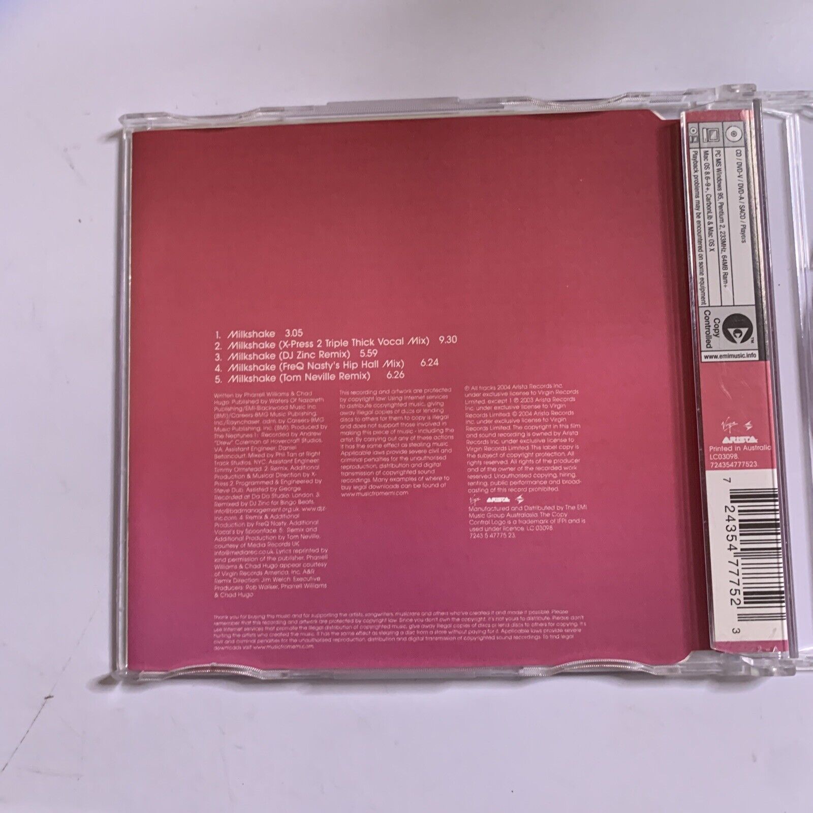 Kelis – Milkshake (CD, 2003) Maxi Single – Retro Unit