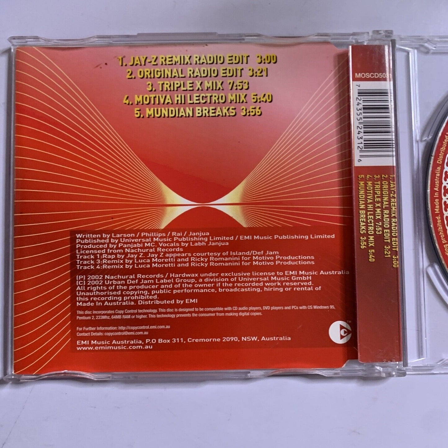 Panjabi MC Featuring Jay-Z – Mundian To Bach Ke (Beware Of The Boys) CD 2003