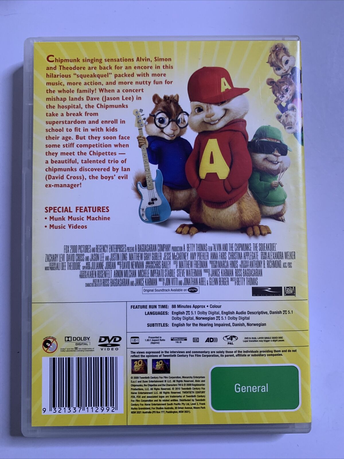 Alvin And The Chipmunks - The Squeakquel (DVD, 2009) Region 4