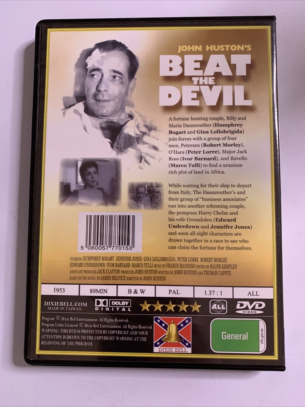 Beat The Devil (DVD, 1953) Peter Lorre, Jennifer Jones, Humphrey Bogart