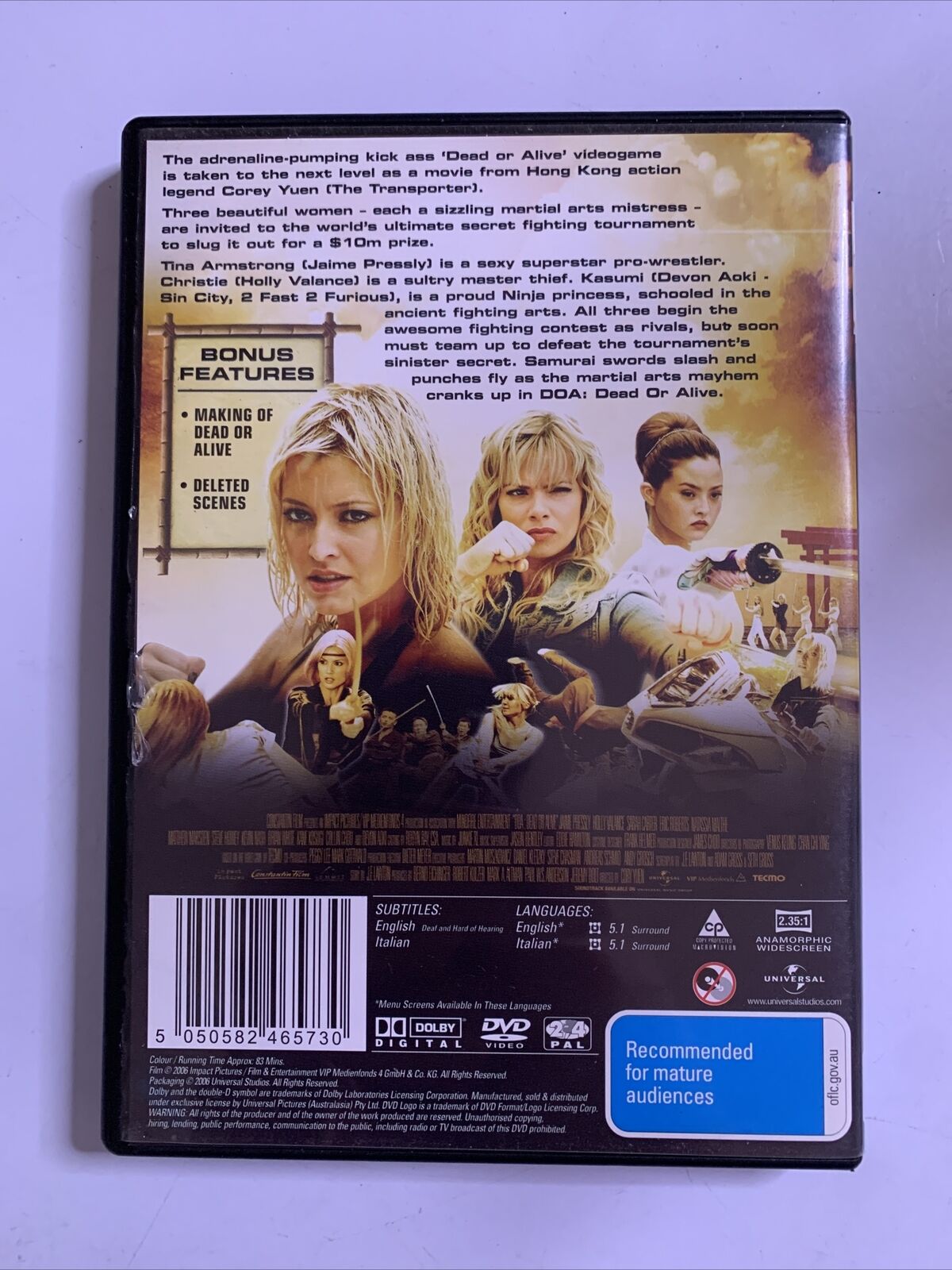 DOA - Dead Or Alive  (DVD, 2006) Holly Valance, Jamie Pressly  Region 4