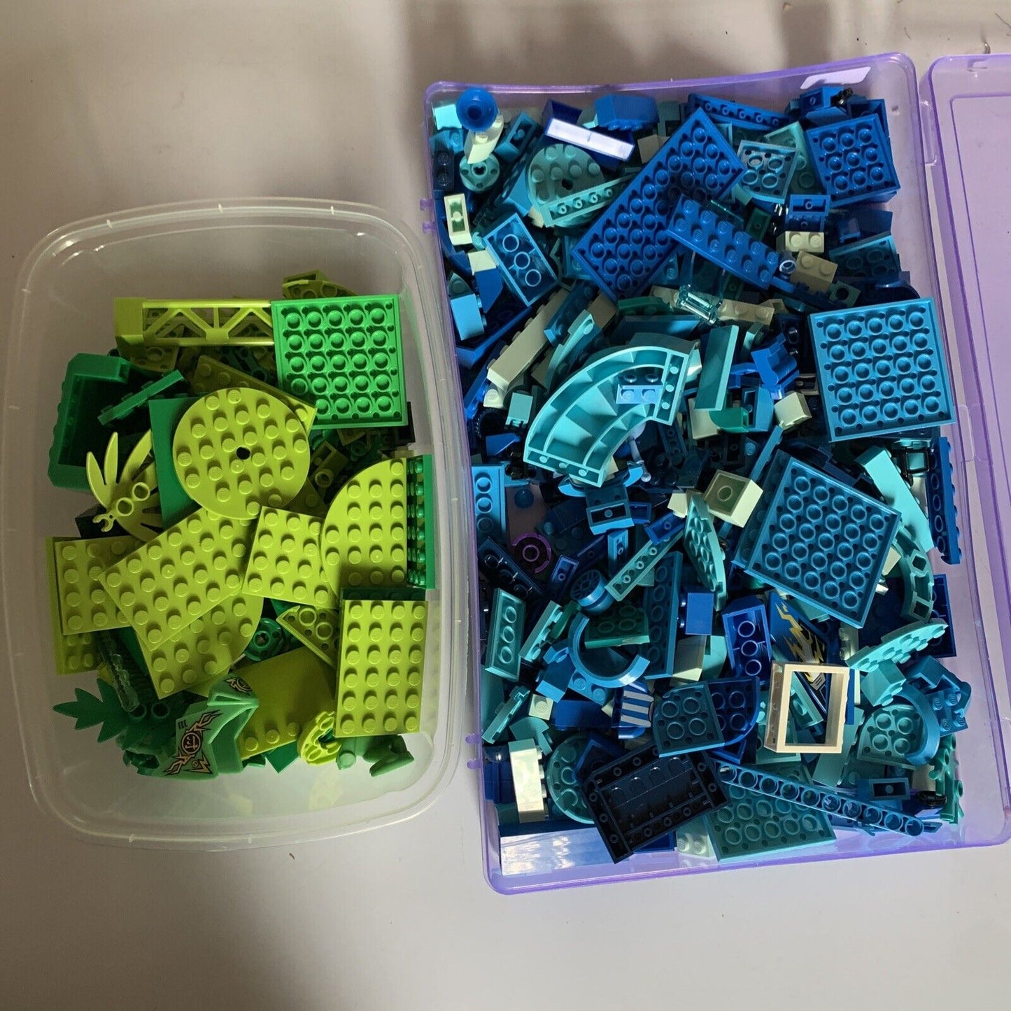 Lego Bulk lot Blue & Green Genuine Pieces 640g