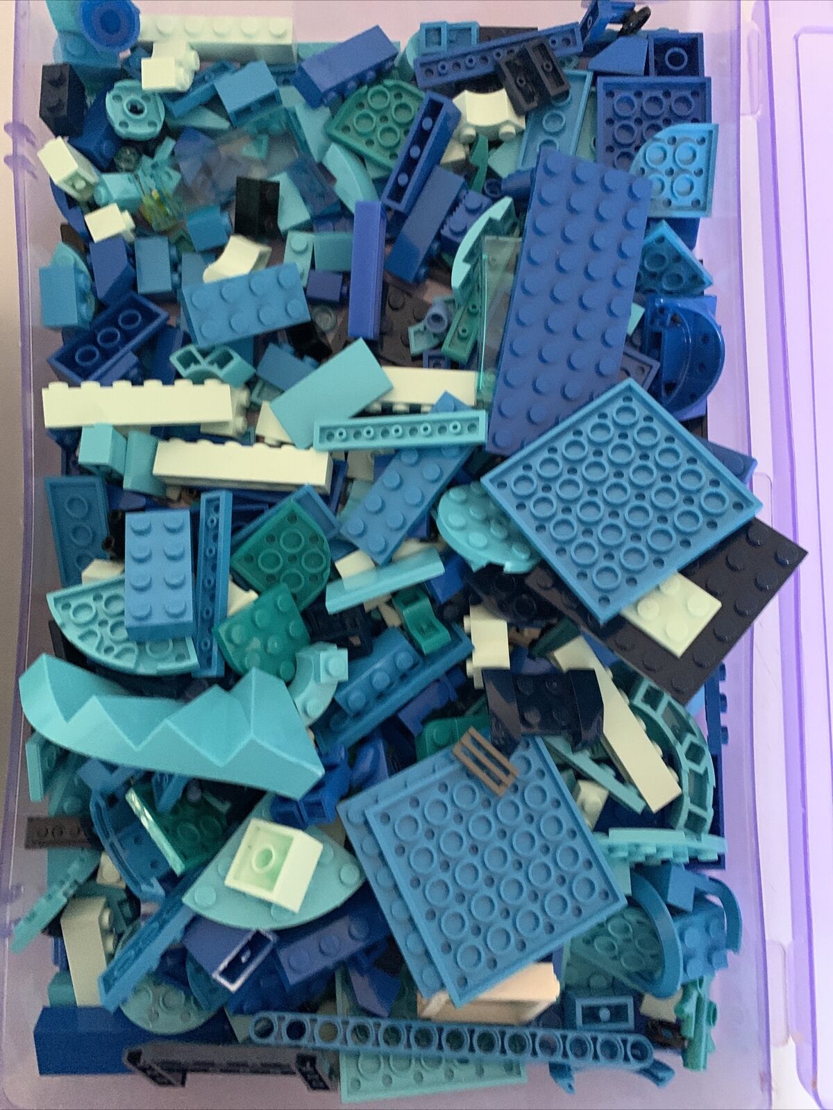 Lego Bulk lot Blue & Green Genuine Pieces 640g