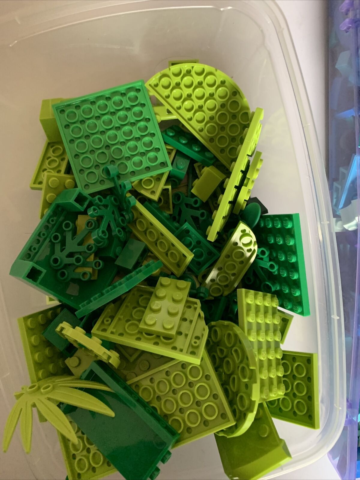 Lego Bulk lot Blue & Green Genuine Pieces 640g