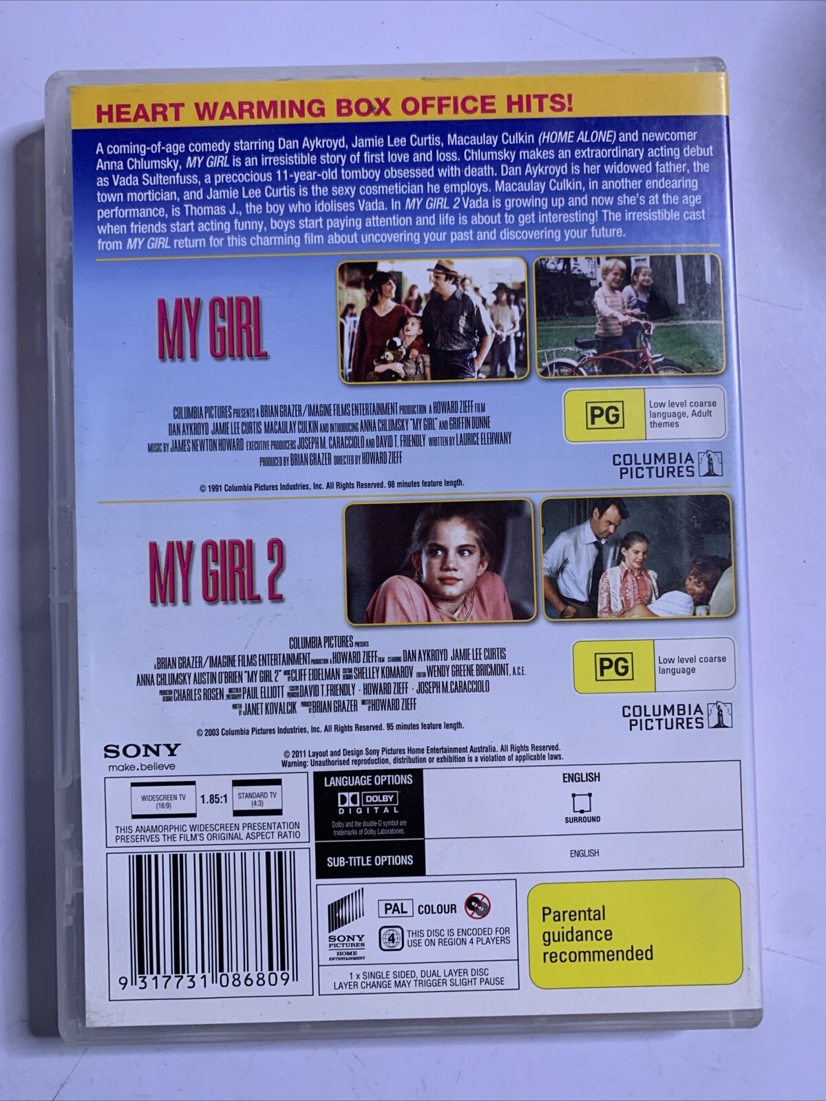 My Girl 1 & 2 (DVD, 1991) Anna Chlumsky, Dan Aykroyd, Macaulay Culkin Region 4