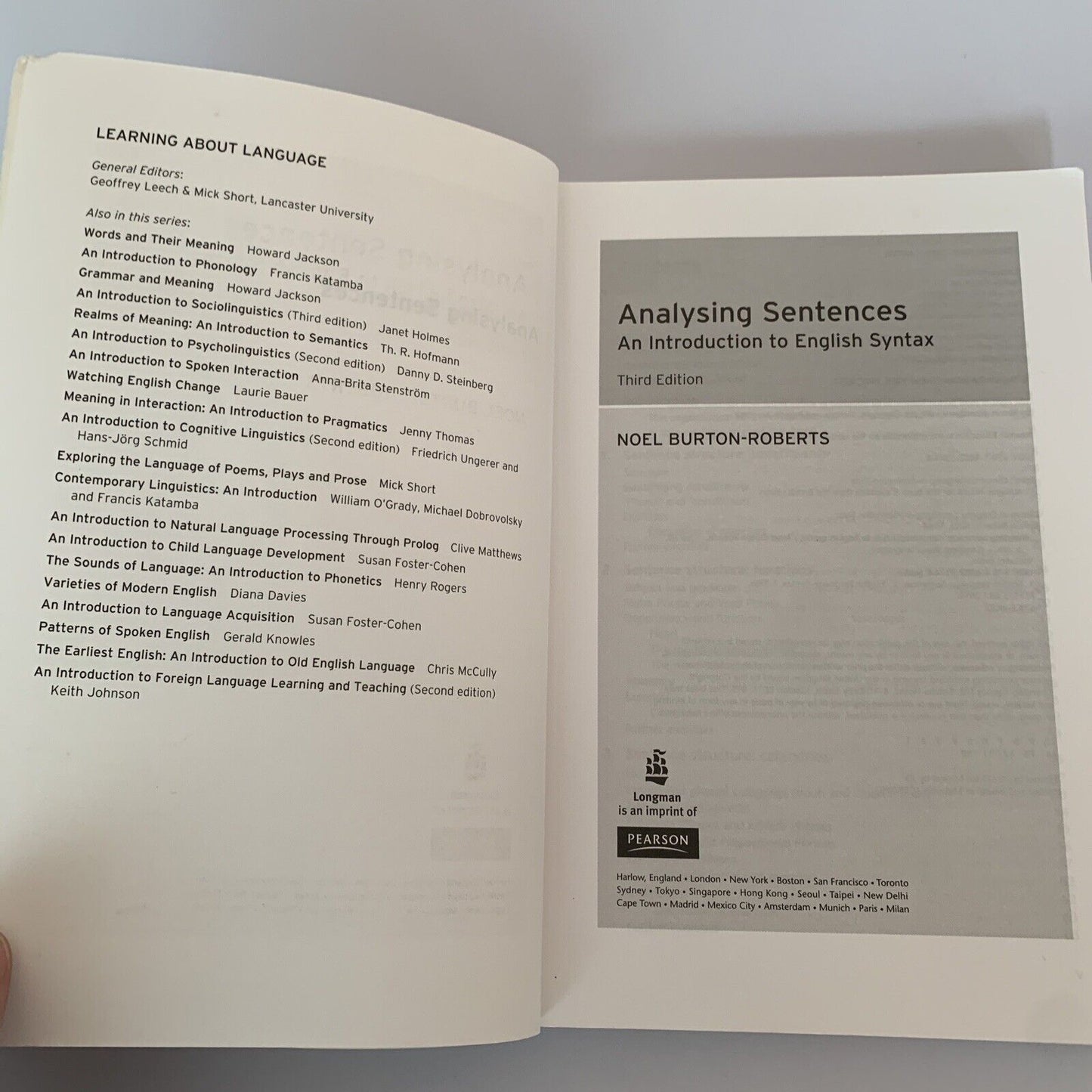 Analysing Sentences - An Introduction To English Syntax by Noel Burton-Roberts
