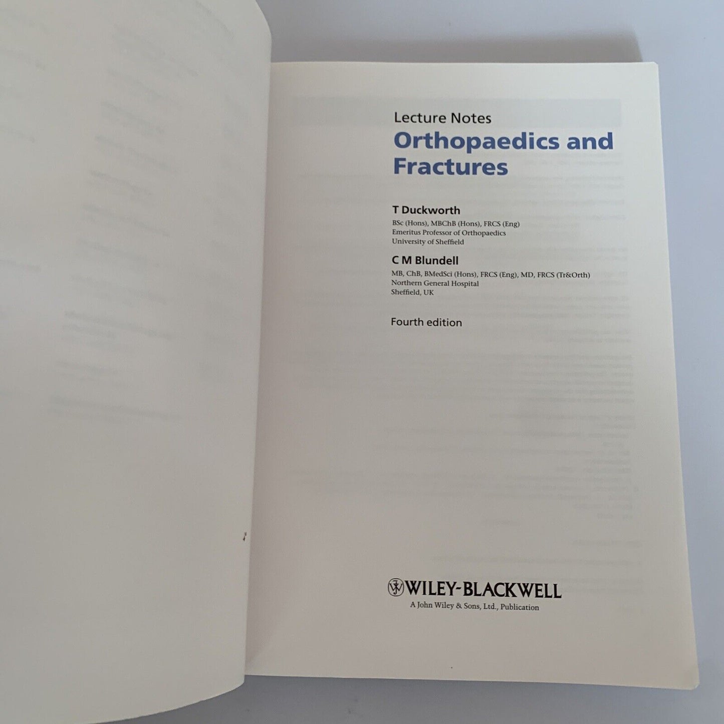 Orthopaedics and Fractures by C. M. Blundell, T. Duckworth (Paperback, 2010)