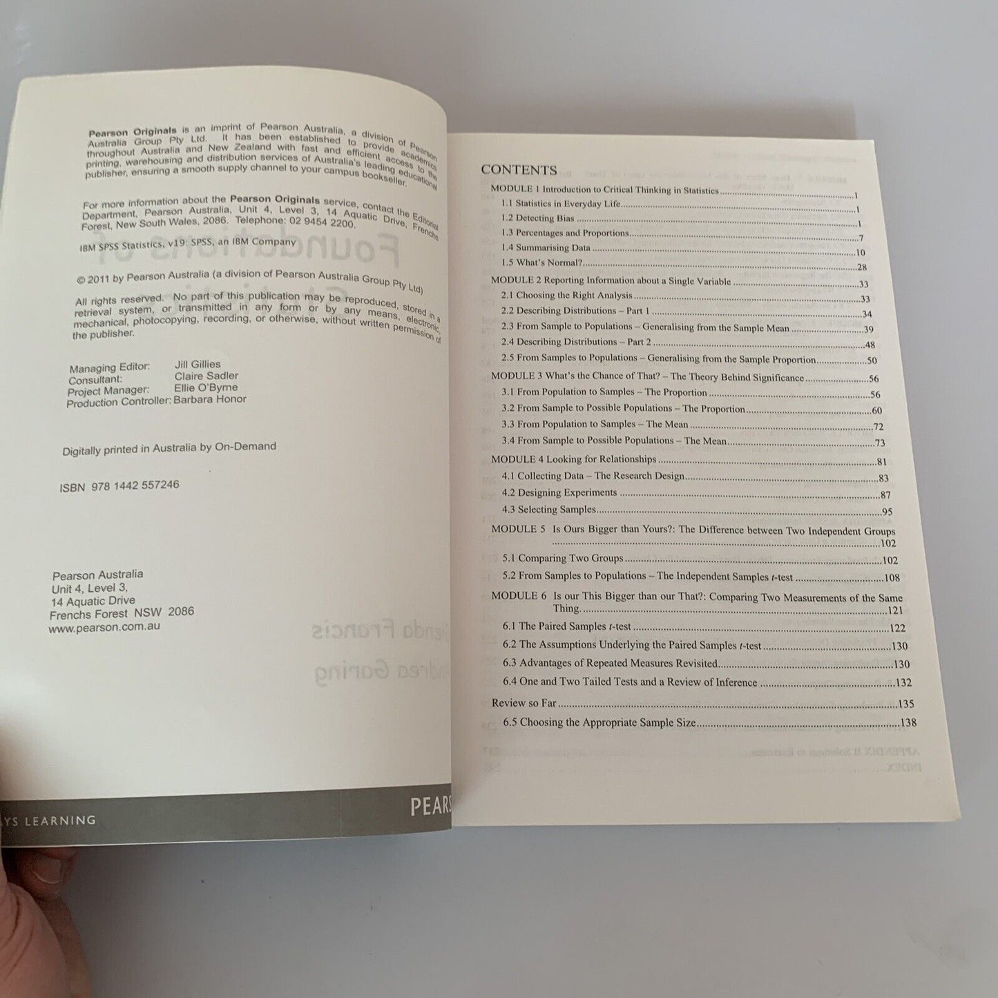 Foundations of Statistics by Garing Francis Textbook