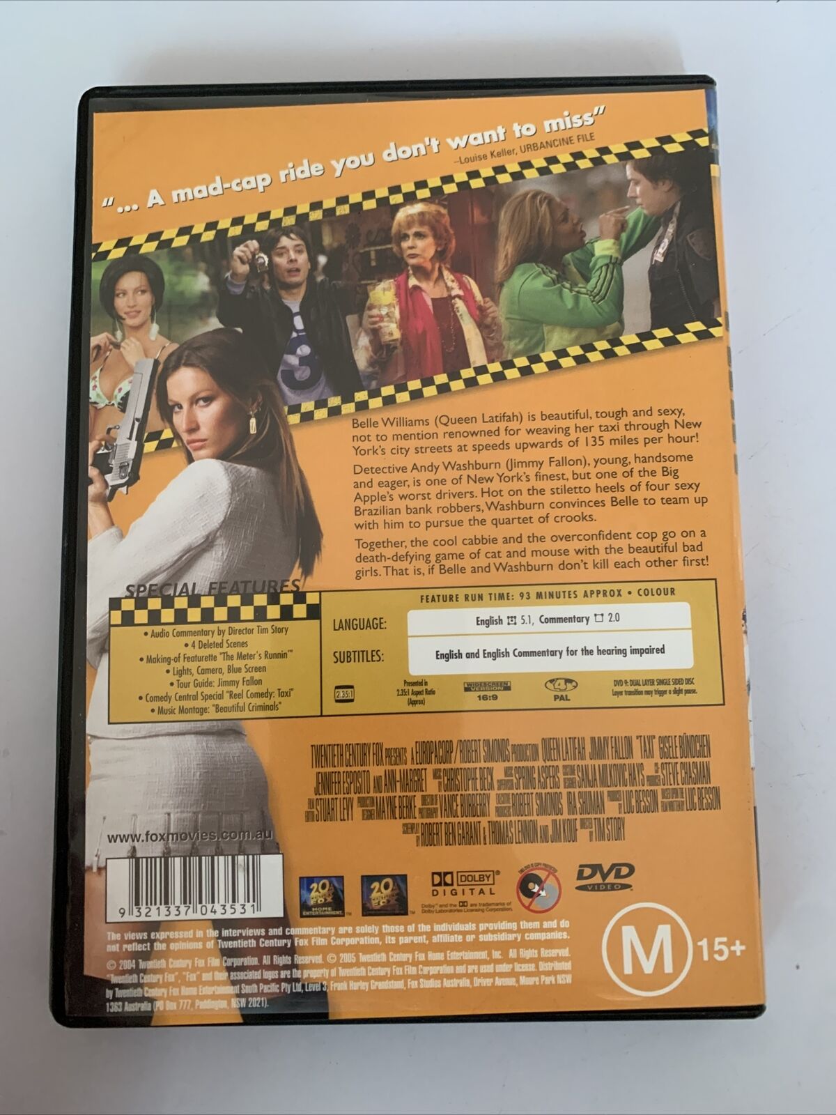 Taxi  (DVD, 2004) Jennifer Esposito, Jimmy Fallon, Queen Latifah  Region 4