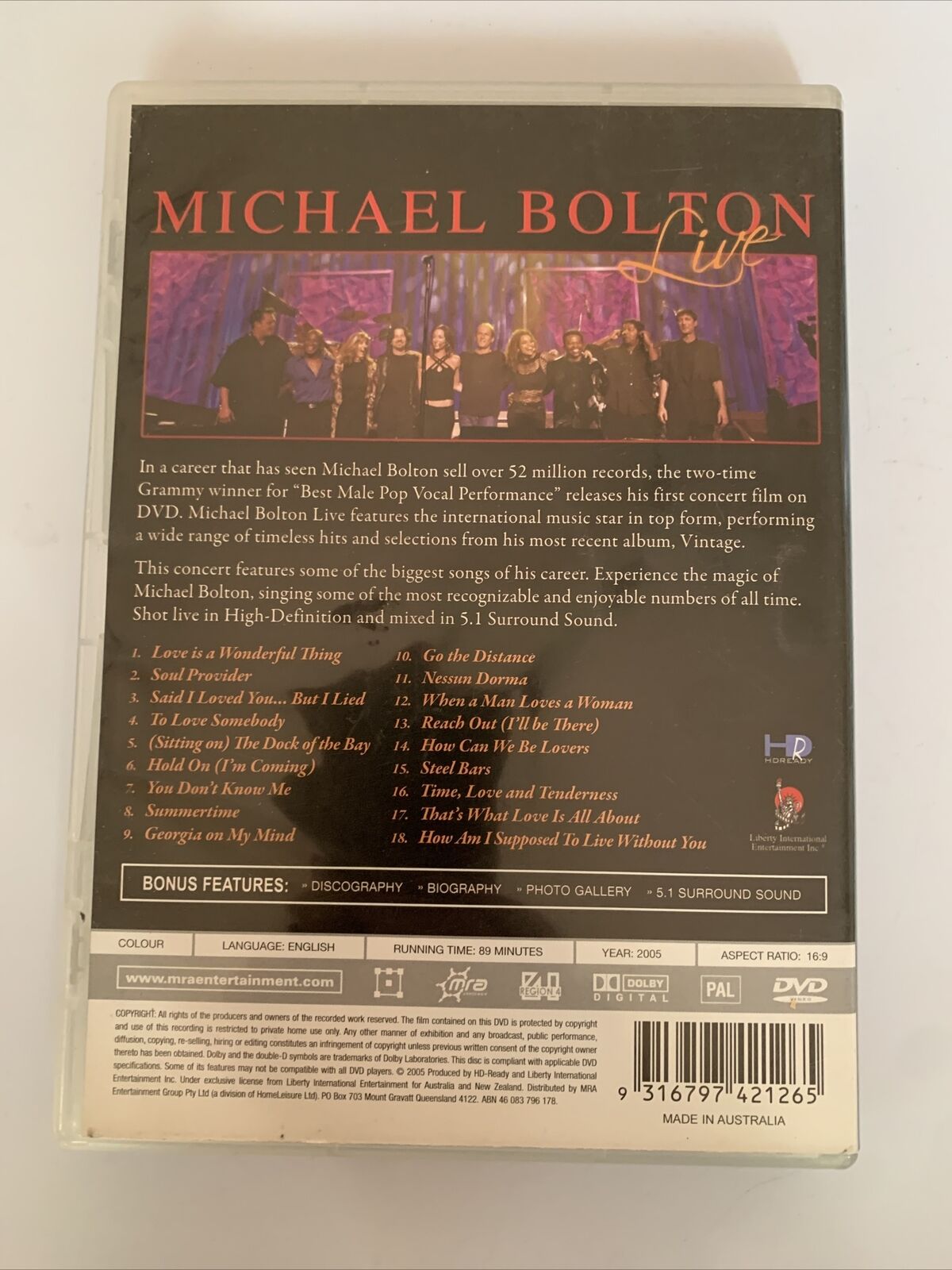 Michael Bolton - The Best Of Michael Bolton (DVD, 2004) Region 4