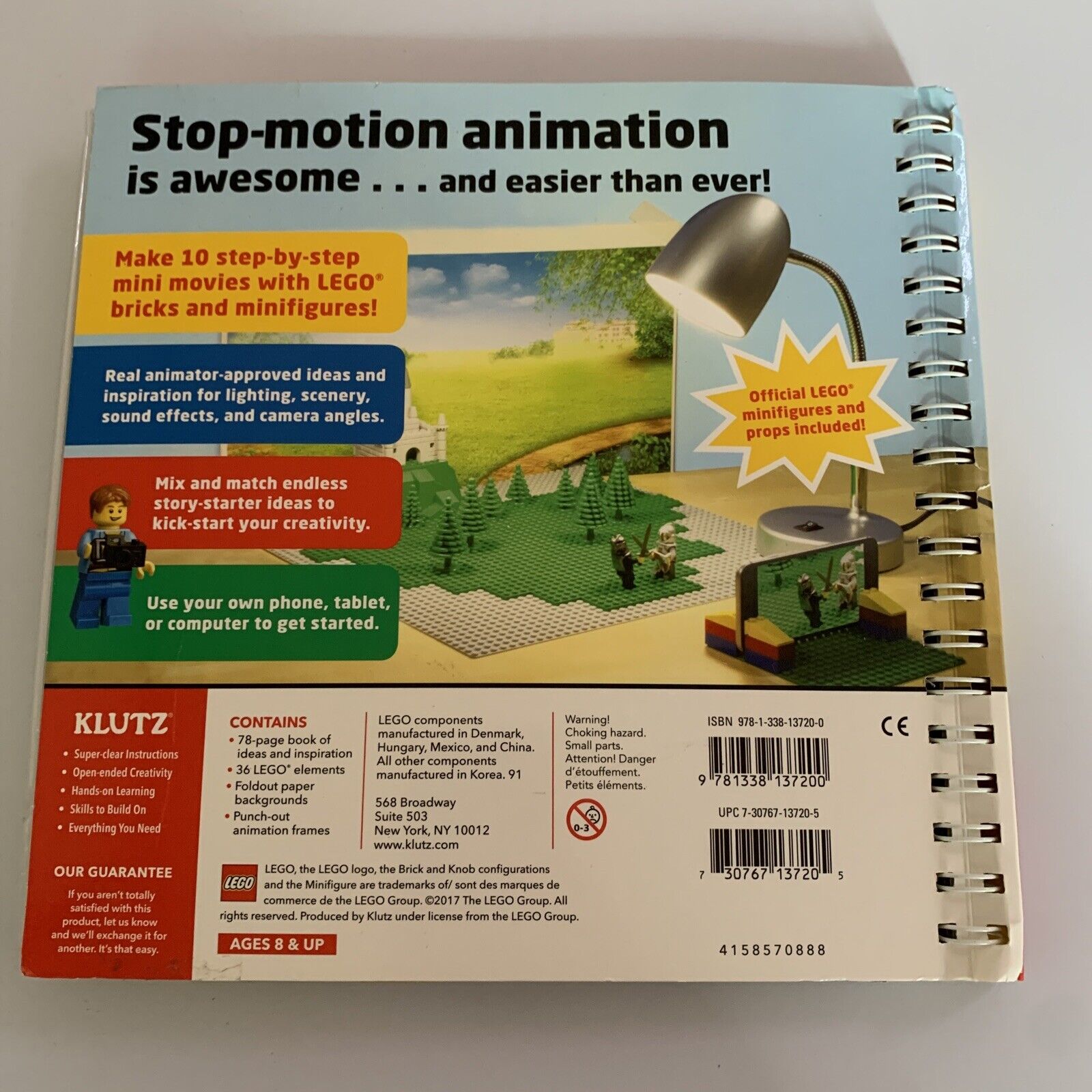 stop motion lego movie LEGO Make Your Own Movie Book Klutz Stop Animation Motion Minifigure B