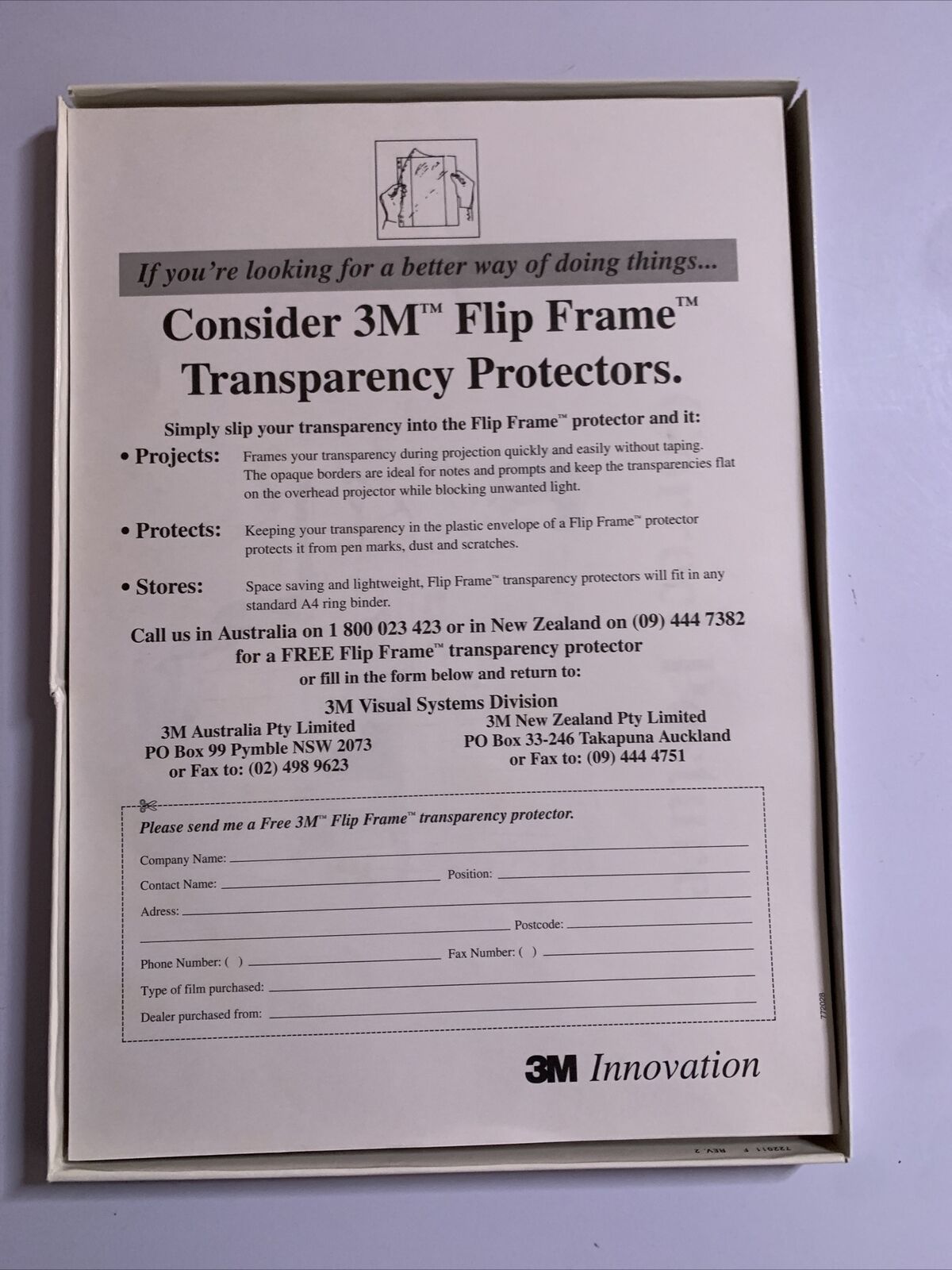 3M PP2500 Black & White Copier OHP Projector Transparency Film 50 Clear  26D014