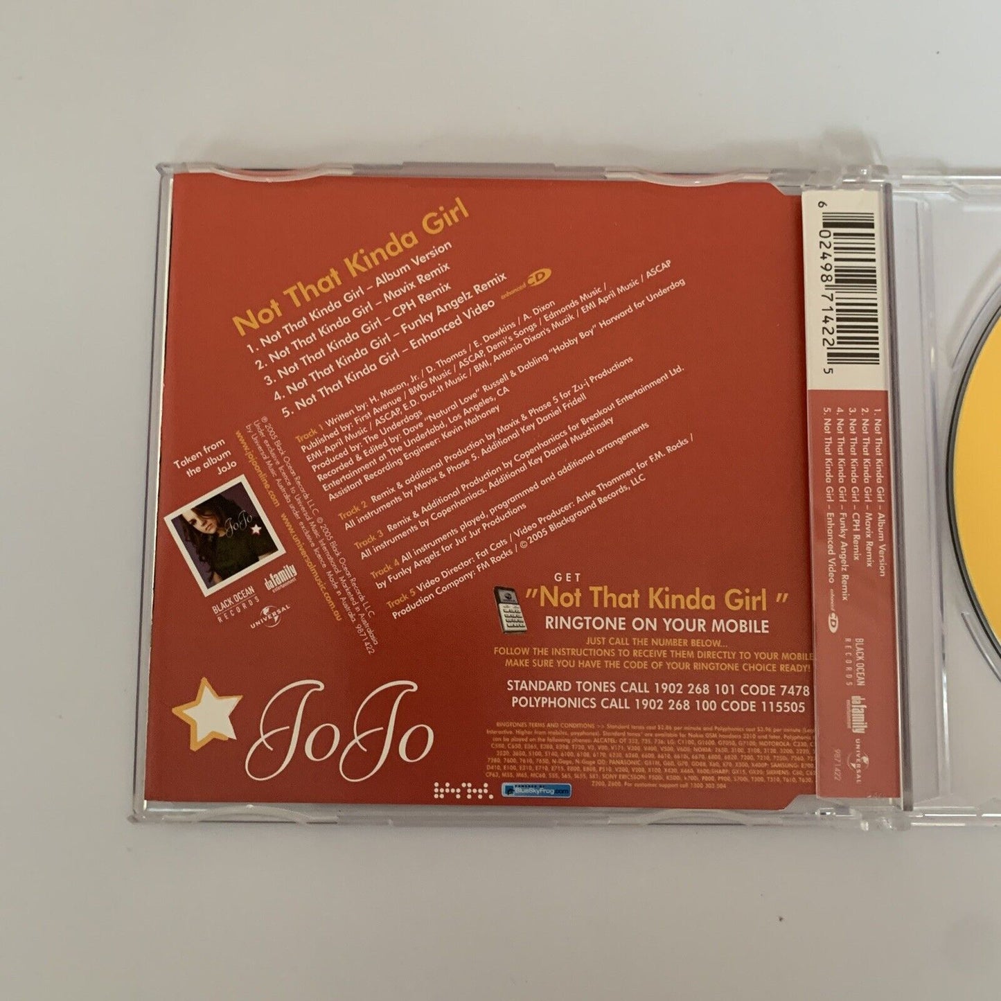 JoJo – Not That Kinda Girl (CD, Single, 2005) CD Enhanced