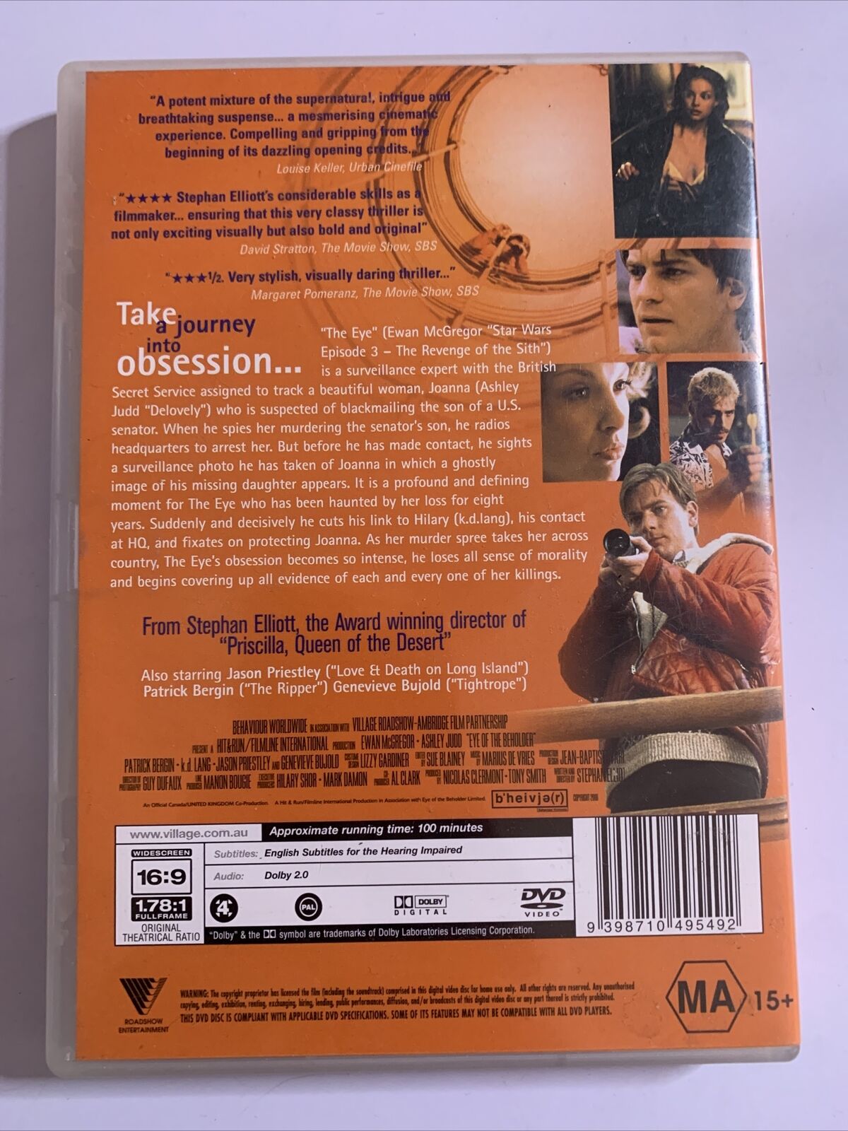 Eye Of The Beholder  (DVD, 1999) Ewan McGregor, Ashley Judd Region 4