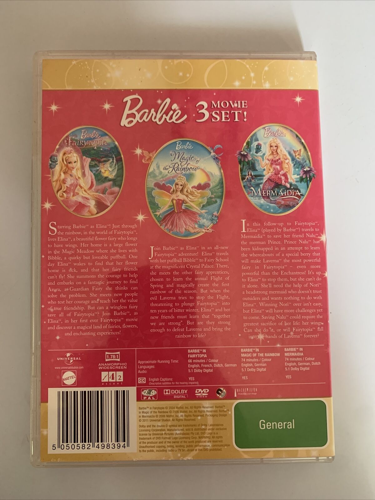 Barbie - Fairytopia / Mermaidia / Magic of The Rainbow (DVD, 2007) Region 4