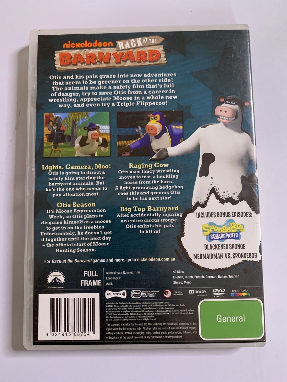 Back At The Barnyard - Lights, Camera, Moo! (DVD, 2010) Region 4