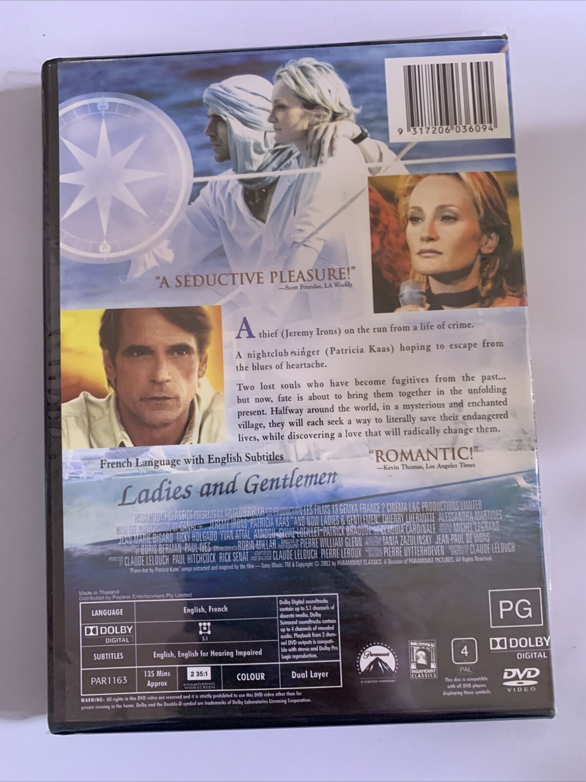 And Now Ladies And Gentlemen  (DVD,2002) Patricia Kaas, Jeremy Irons Region4 NEW