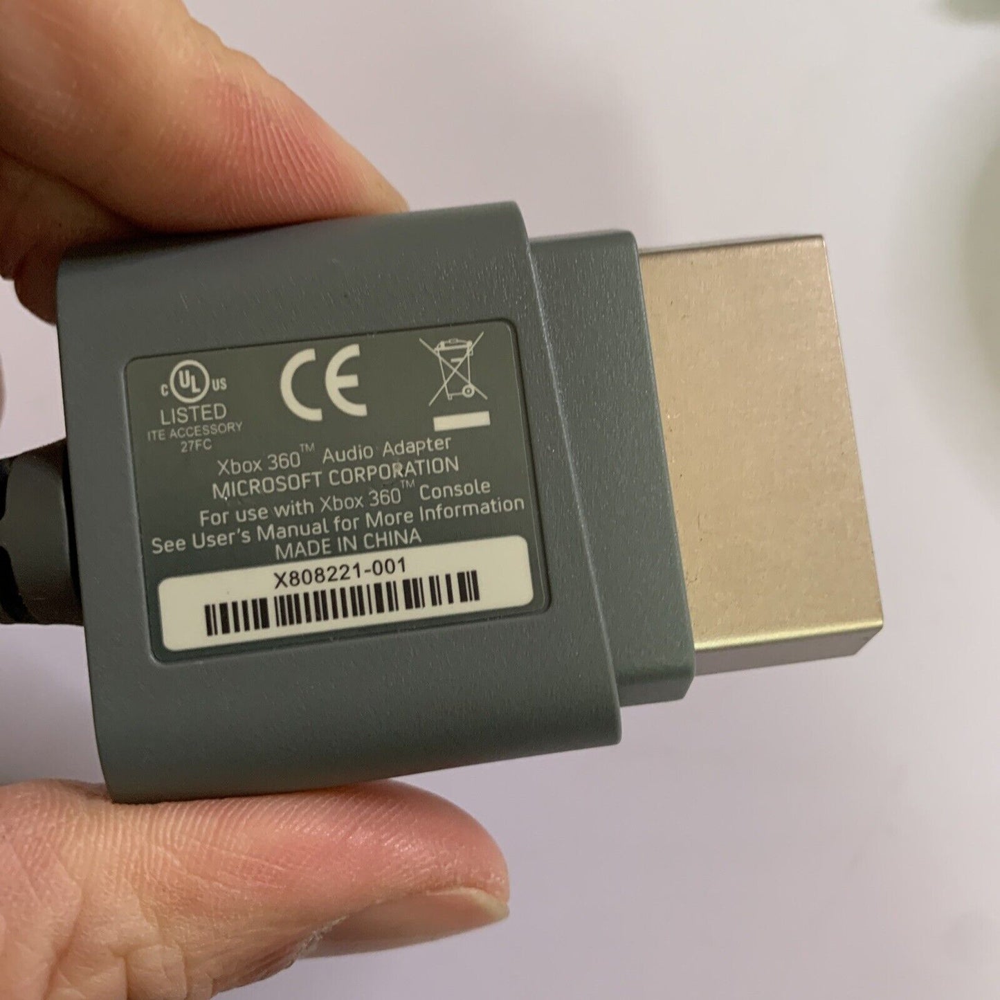 Official Microsoft Xbox 360 Audio Adapter X808221-001 Stereo Optical Genuine
