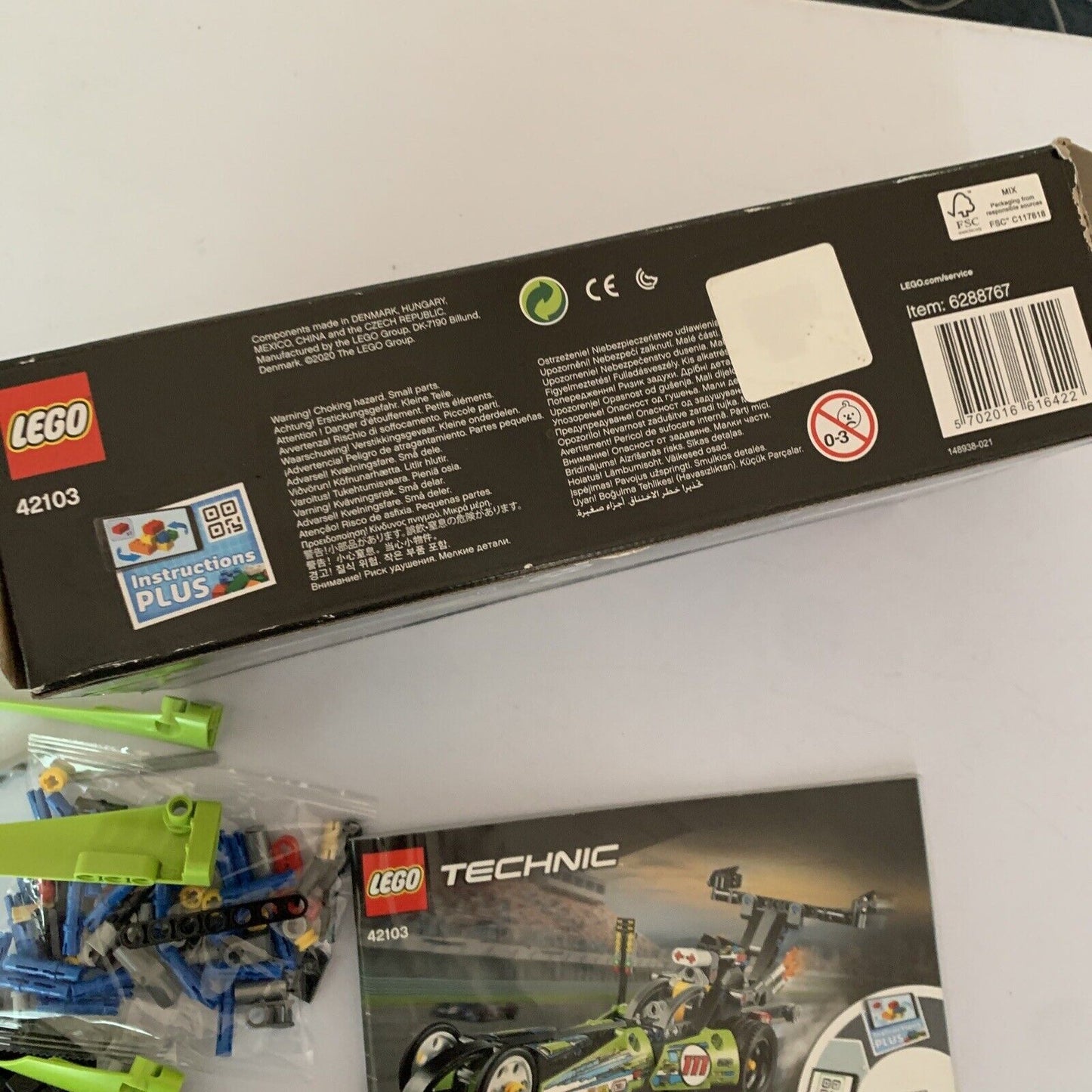 LEGO TECHNIC: Dragster (42103) Incomplete uncounted