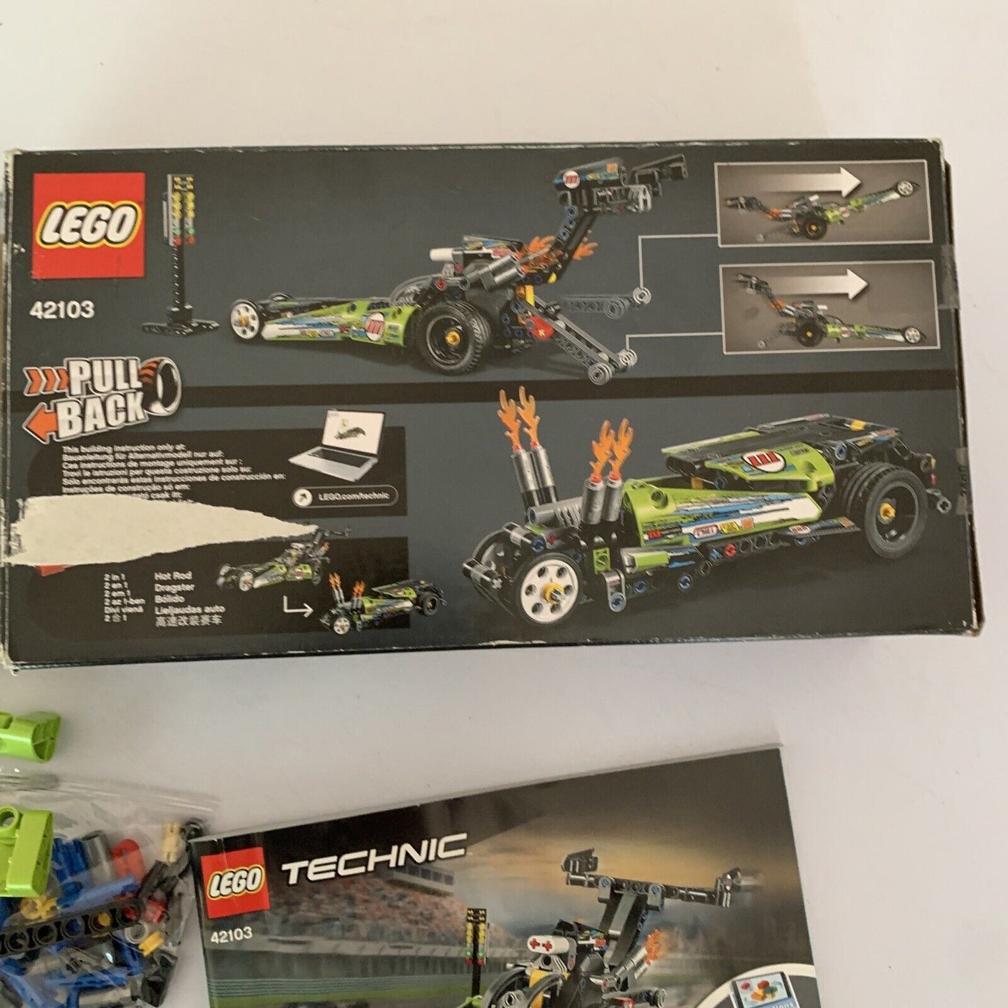 LEGO TECHNIC: Dragster (42103) Incomplete uncounted