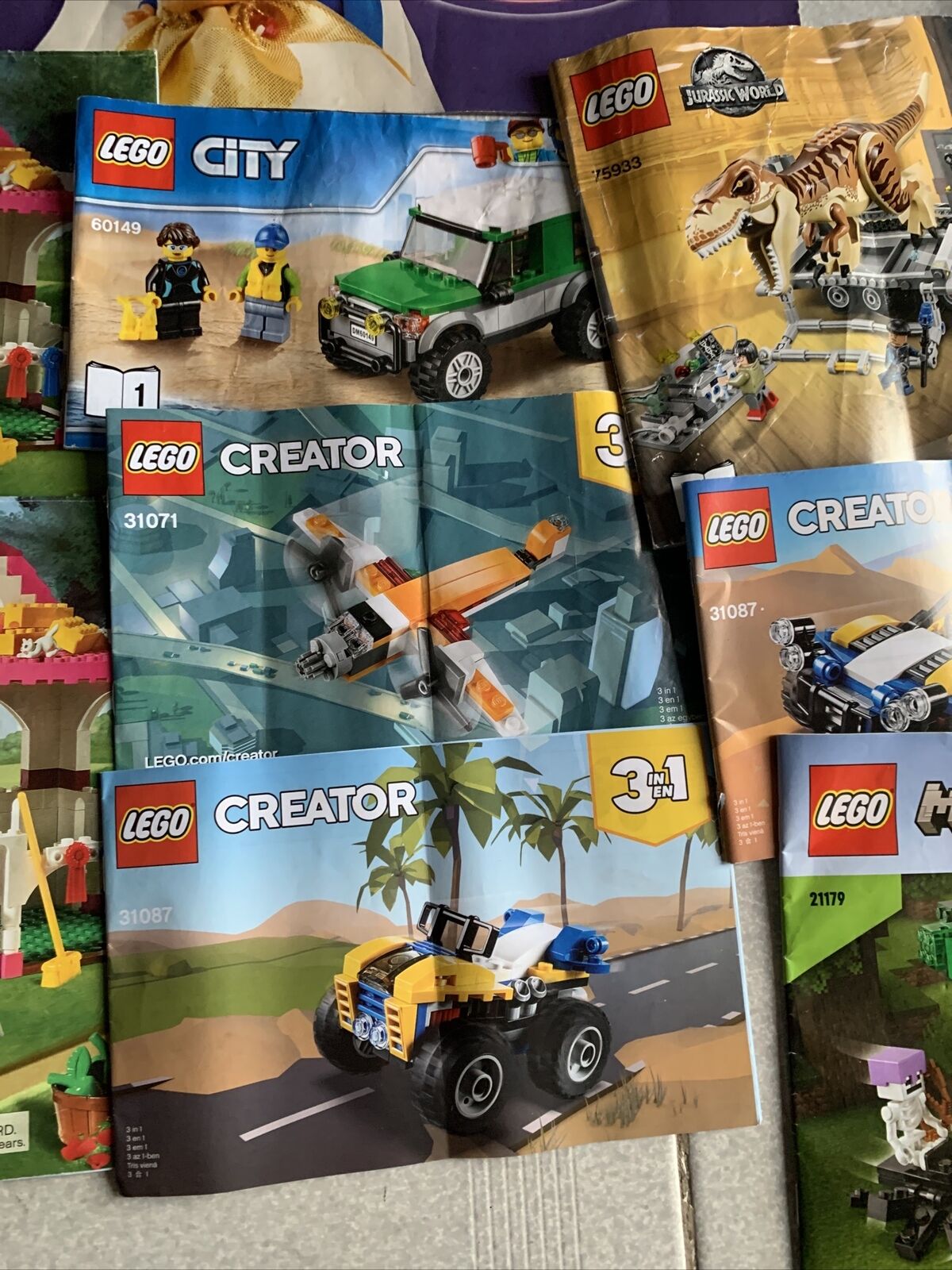 Lego Genuine Manual 16x Bellville City Creator Minecraft Jurassic World