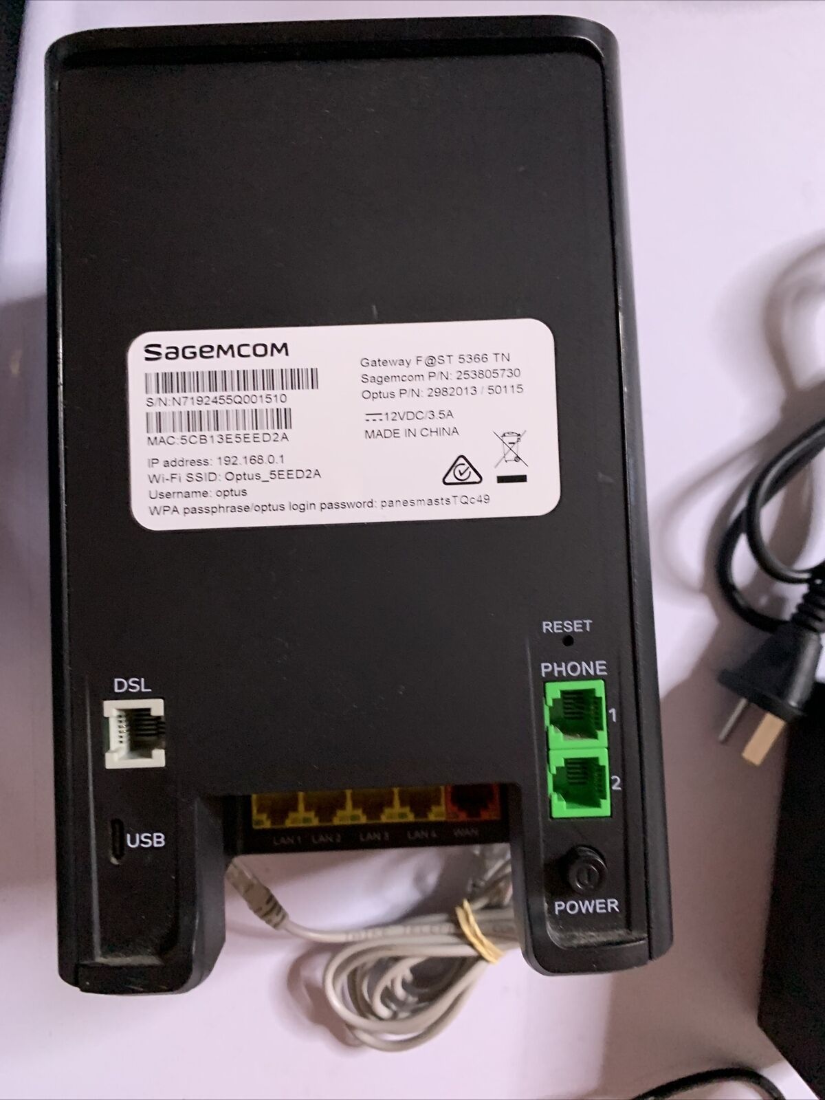 Optus Gateway Fast 5366 TN LTE 4G Backup Dual Band WIFI Router NBN Com ...