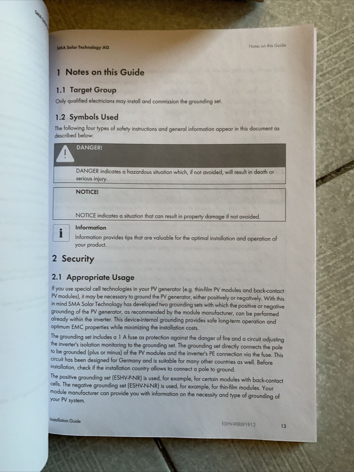 SMA Positive Grounding Kit for Sunny Boy ESHV-P-NR NEW