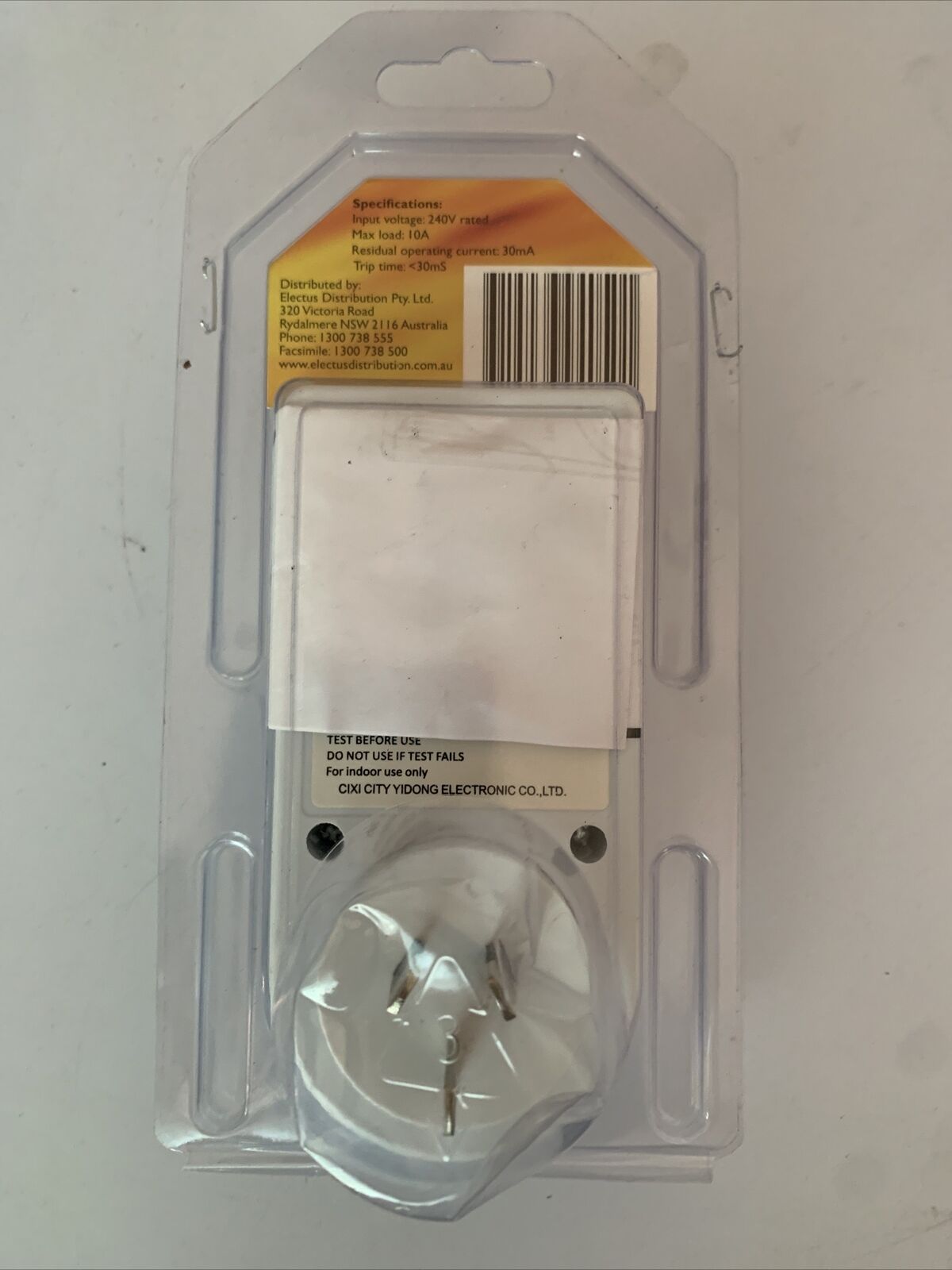 Power Tech Plus Single RCD Safety Switch Outlet 10A Portable RCD  MS4013