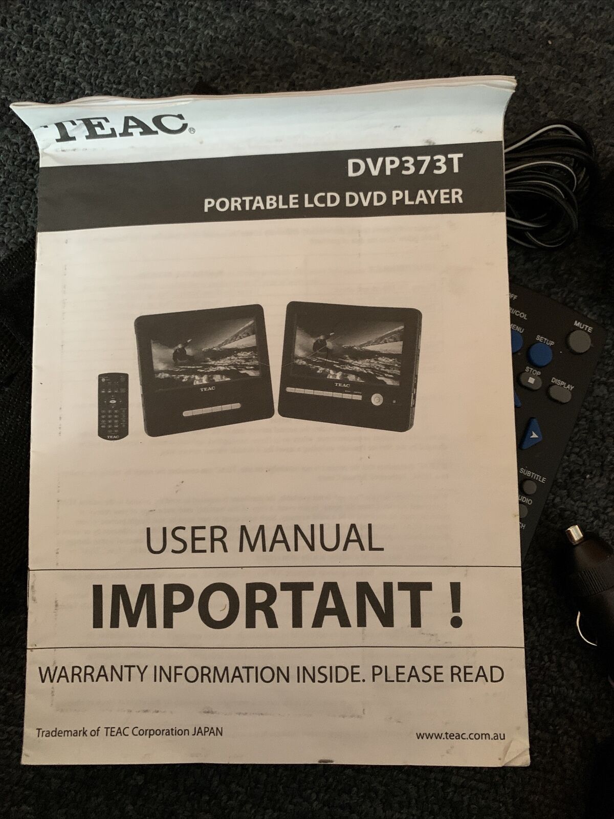 Teac Dual Portable 7” LCD DVD Player DVP373T