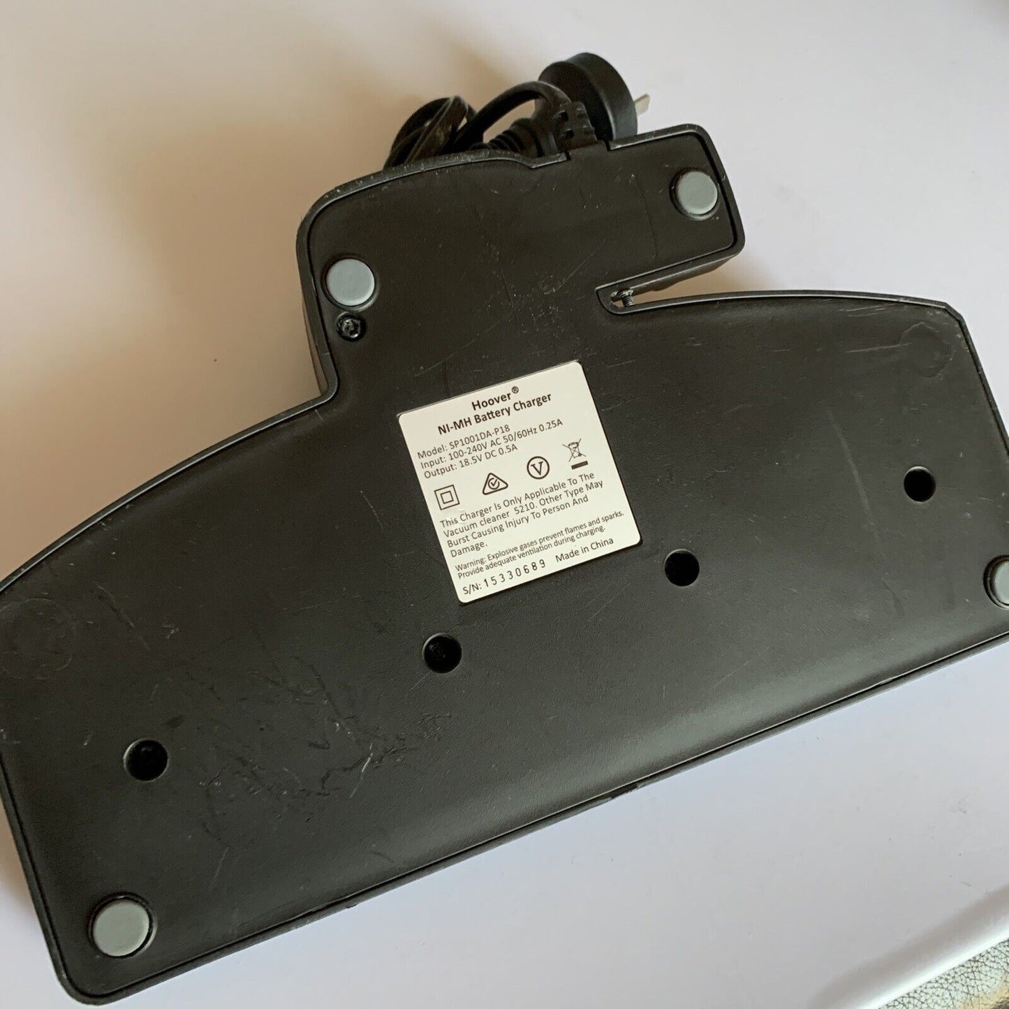 Hoover Ni-MH Battery Charger SP1001DA-P18 18V 0.5a for Hoover Vacuum 5210