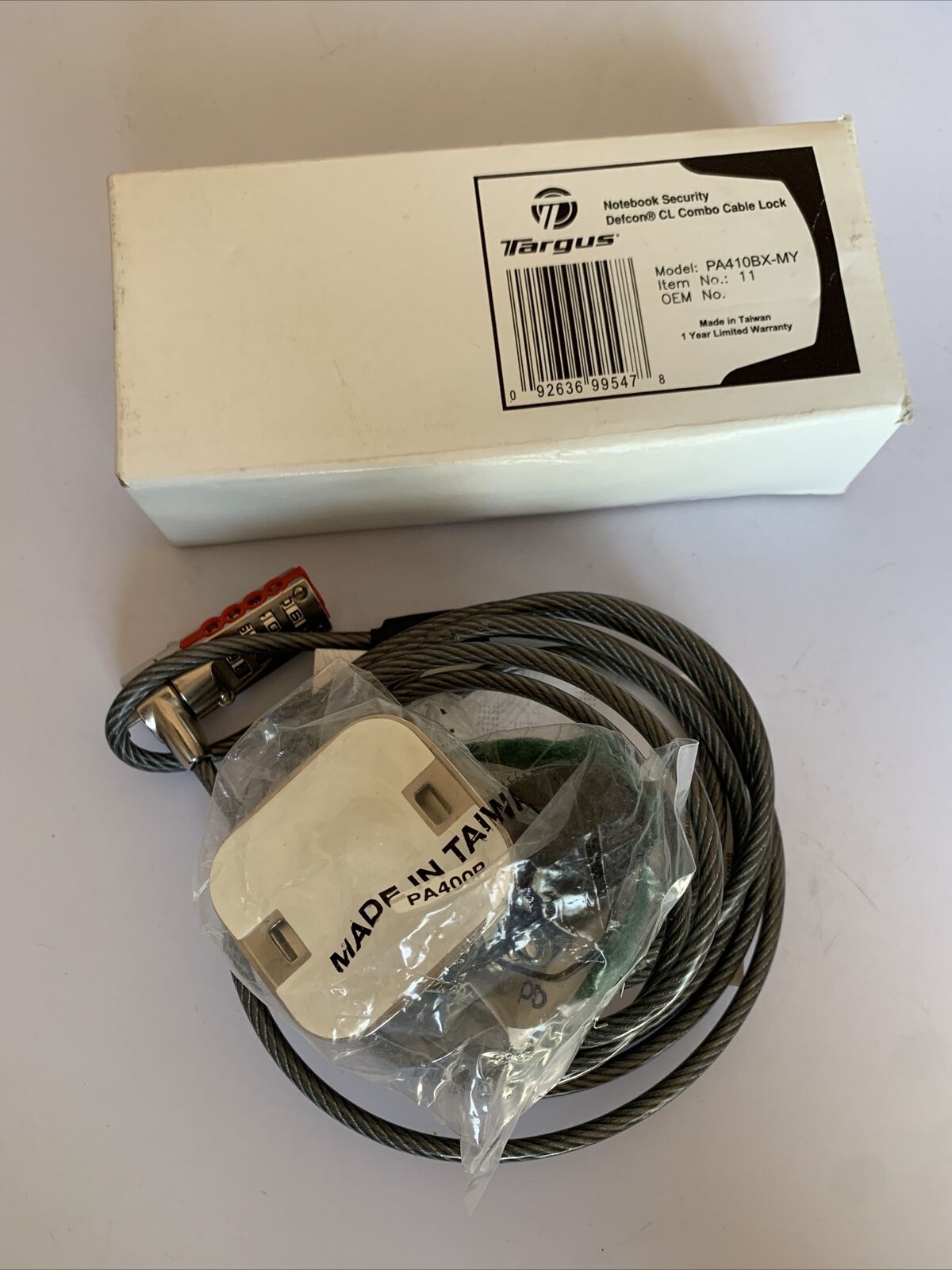 Targus Defcon Coiled Cable Security Combination Lock for Laptop Notebook NEW