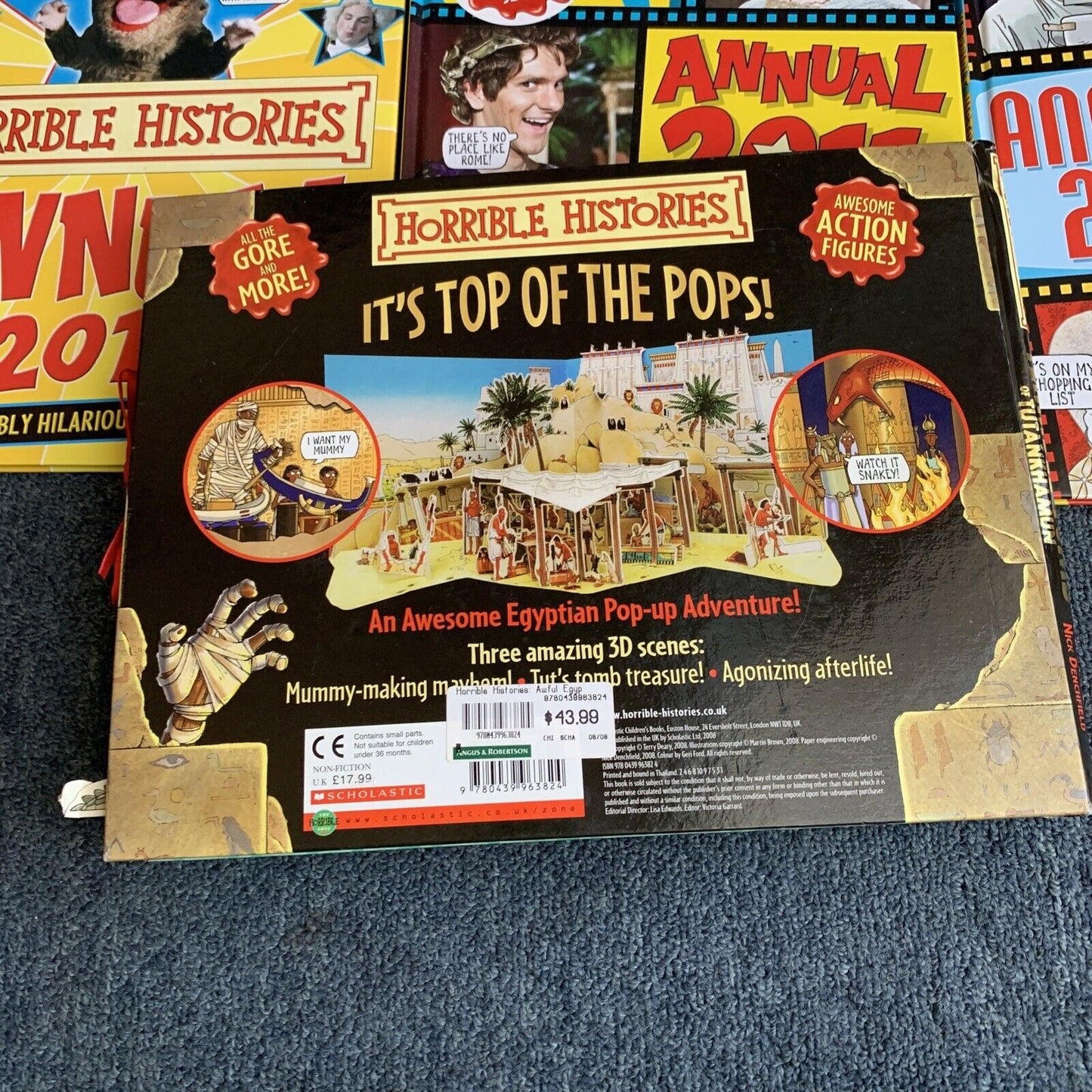 3x Horrible Histories Annual 2010-12 + Terrible Tomb Of Tutankhamun Books